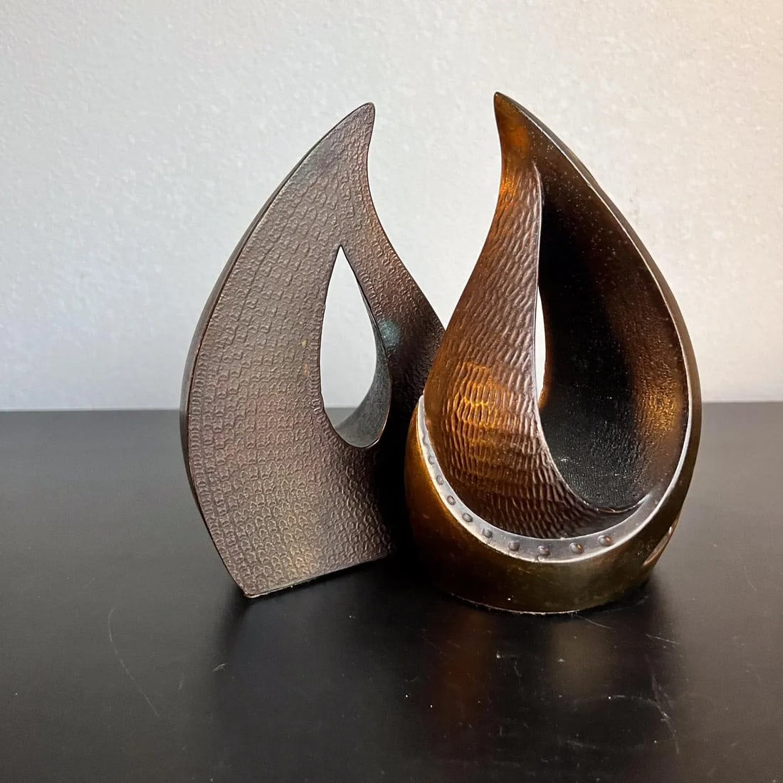 1950s Ben Seibel Teardrop Copper Flame Bookend Pair - 6