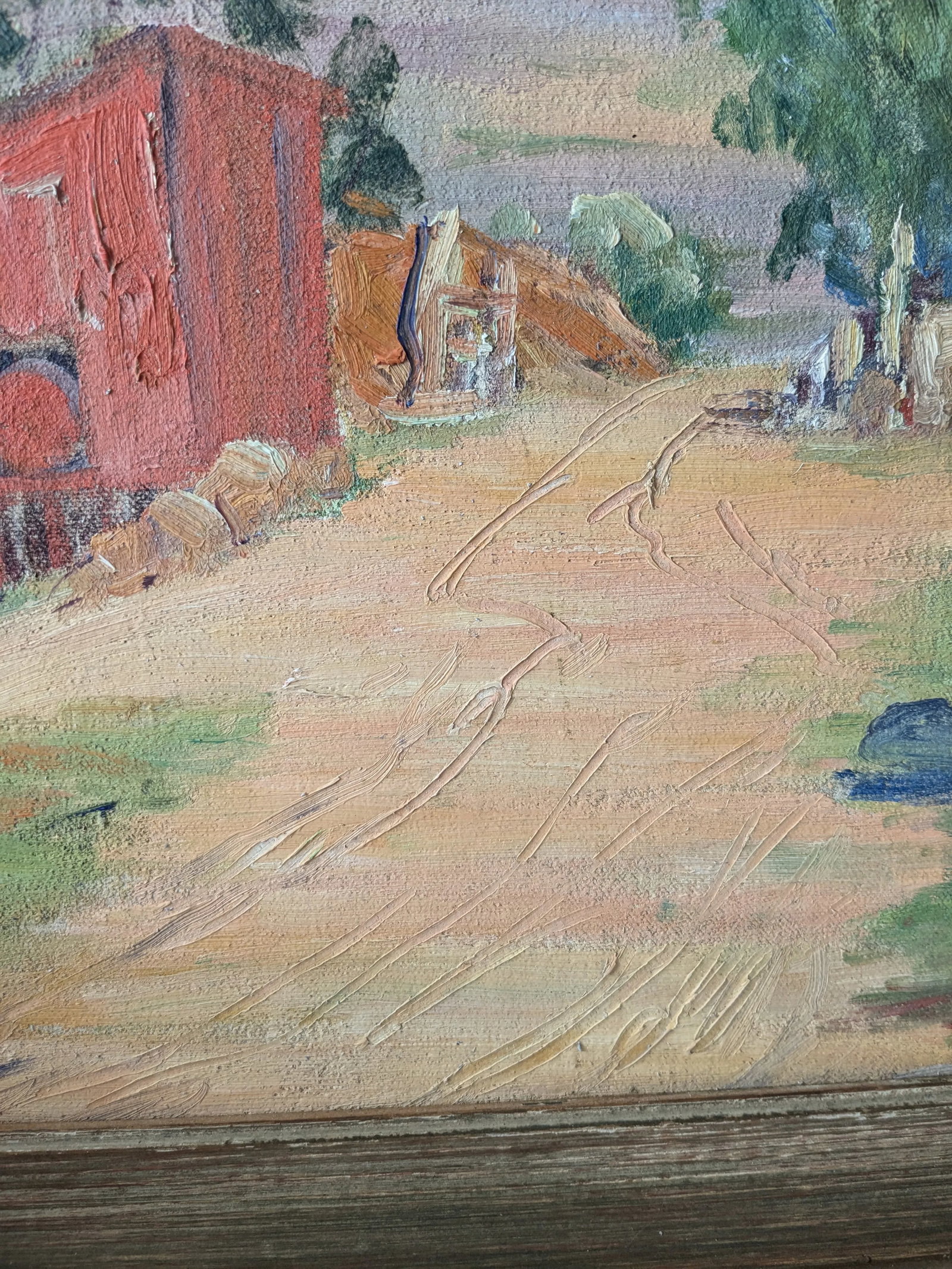 Vintage Beverly Gilbert Bucolic Country Lanscape Painting on Board - 3