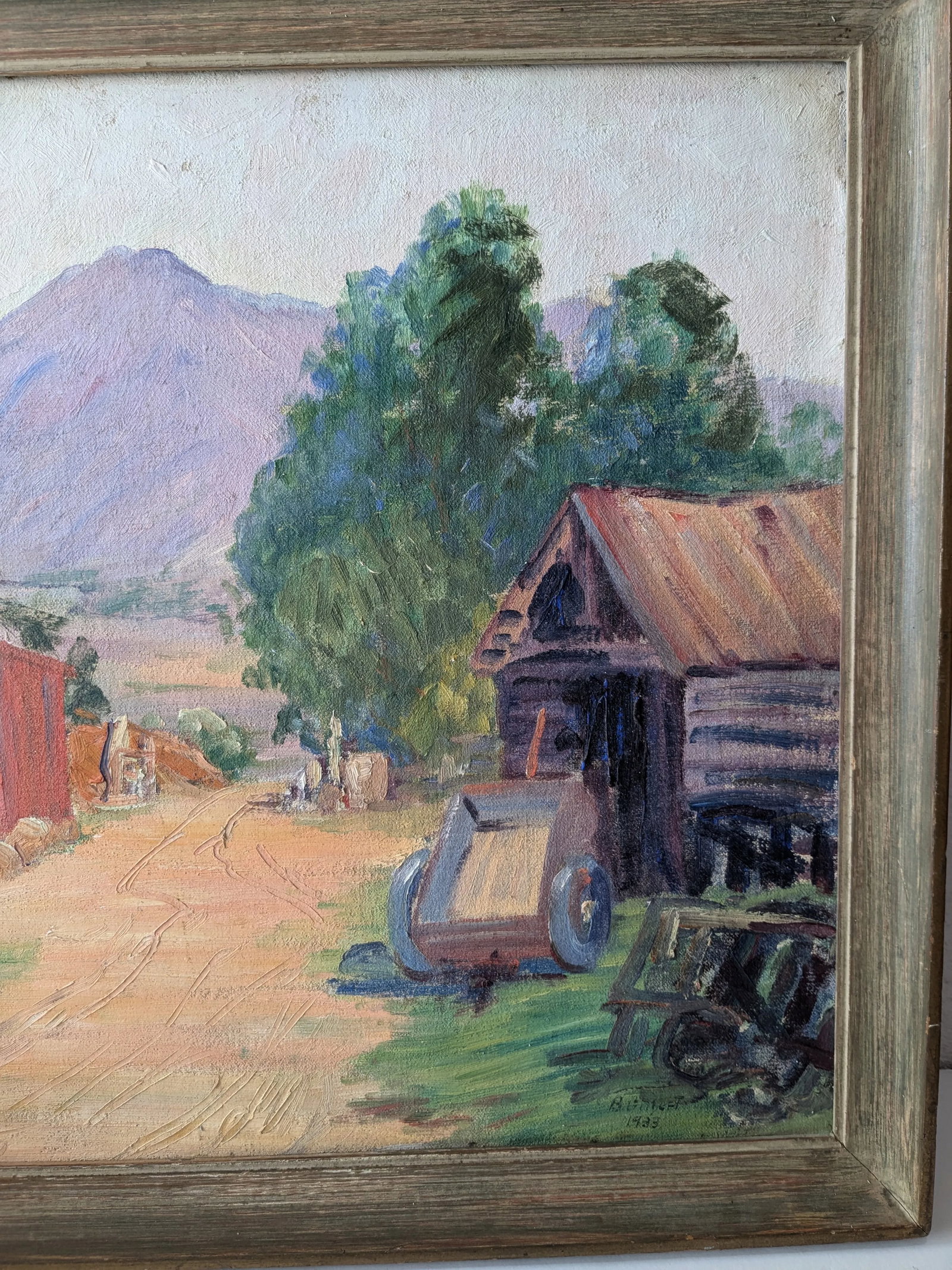 Vintage Beverly Gilbert Bucolic Country Lanscape Painting on Board - 5