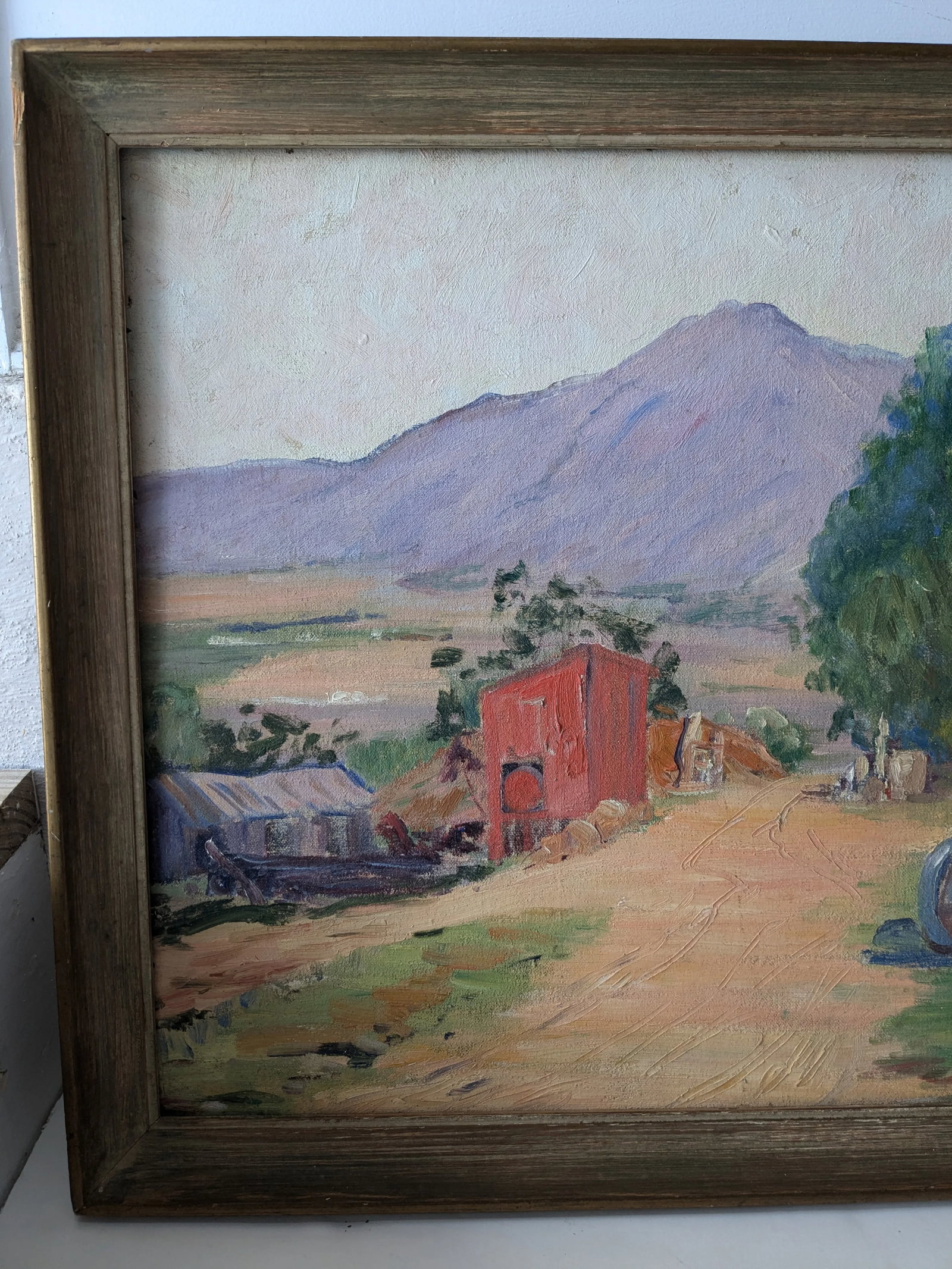 Vintage Beverly Gilbert Bucolic Country Lanscape Painting on Board - 7
