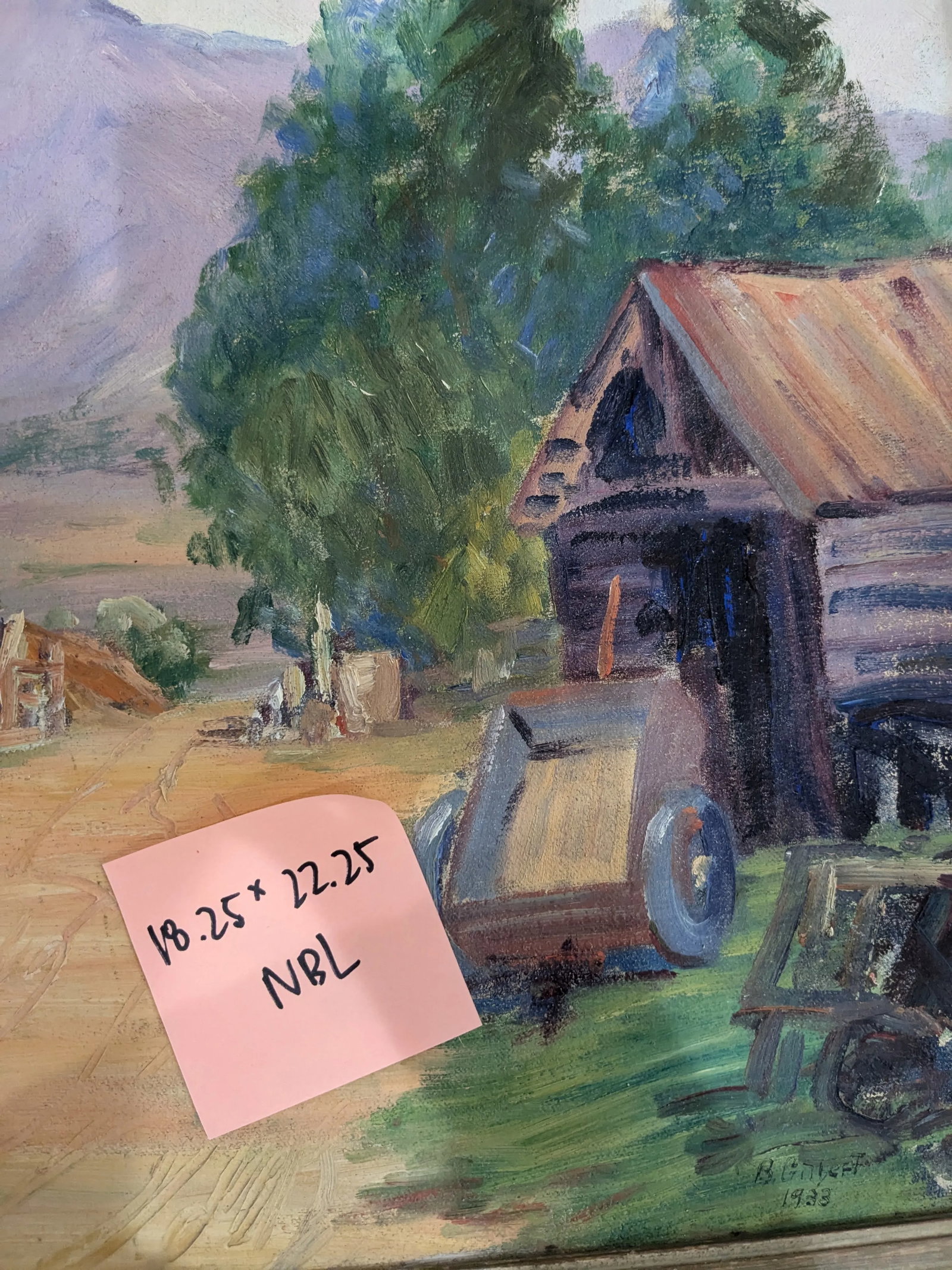 Vintage Beverly Gilbert Bucolic Country Lanscape Painting on Board - 8