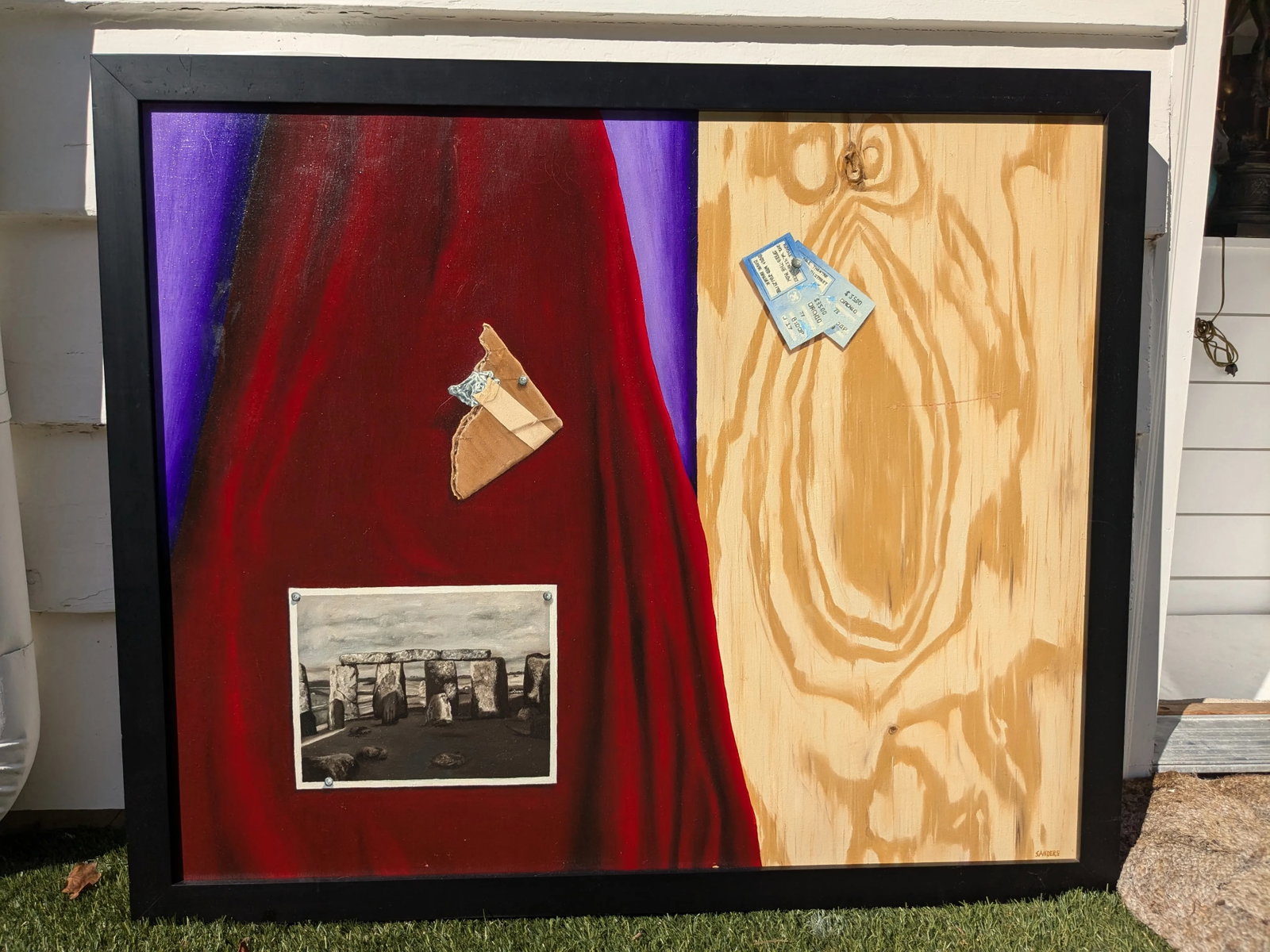 Artist Signed Oil on Board Trompe l'Oeil Painting - 2