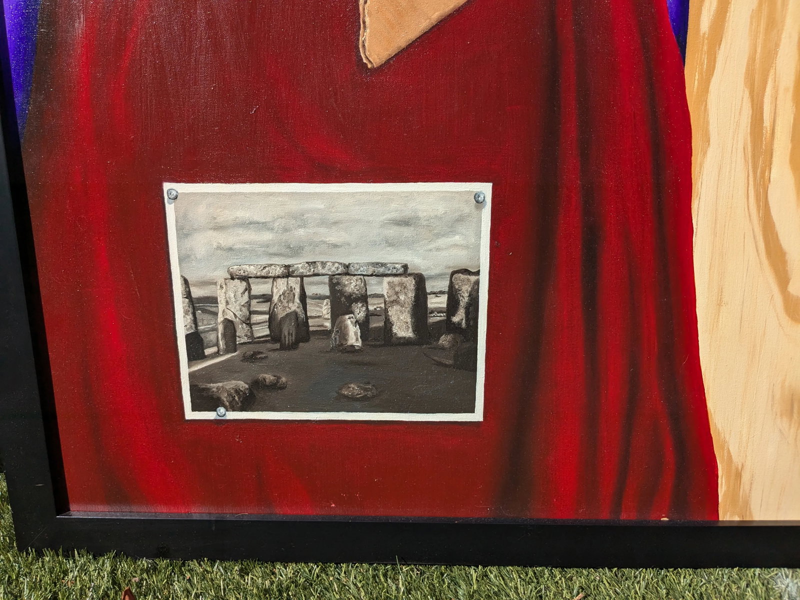 Artist Signed Oil on Board Trompe l'Oeil Painting - 4