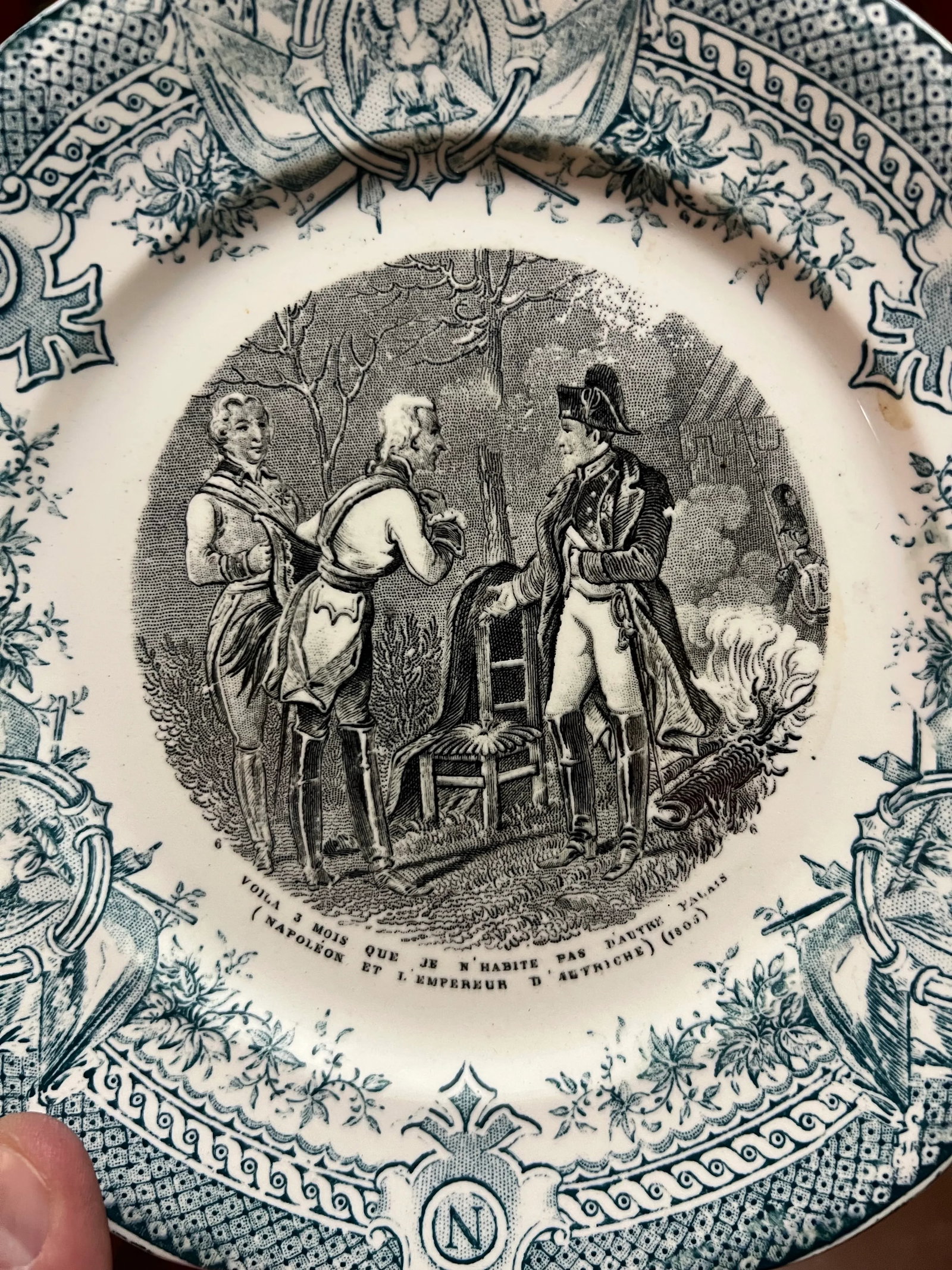 Set of 12 Antique Napoleon French Digoin & Sarreguemnes Plates, Circa 1880's - 5