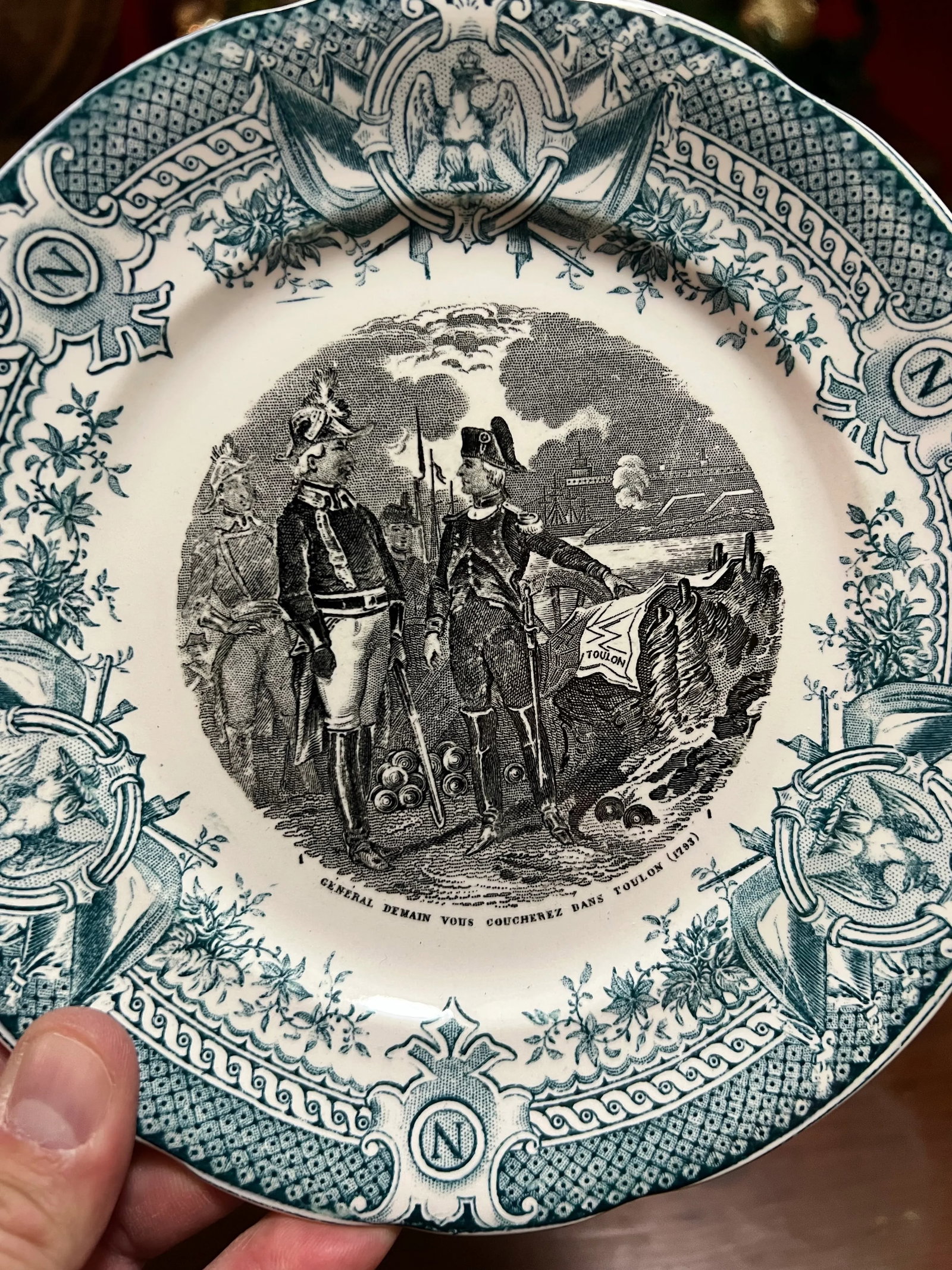Set of 12 Antique Napoleon French Digoin & Sarreguemnes Plates, Circa 1880's - 6