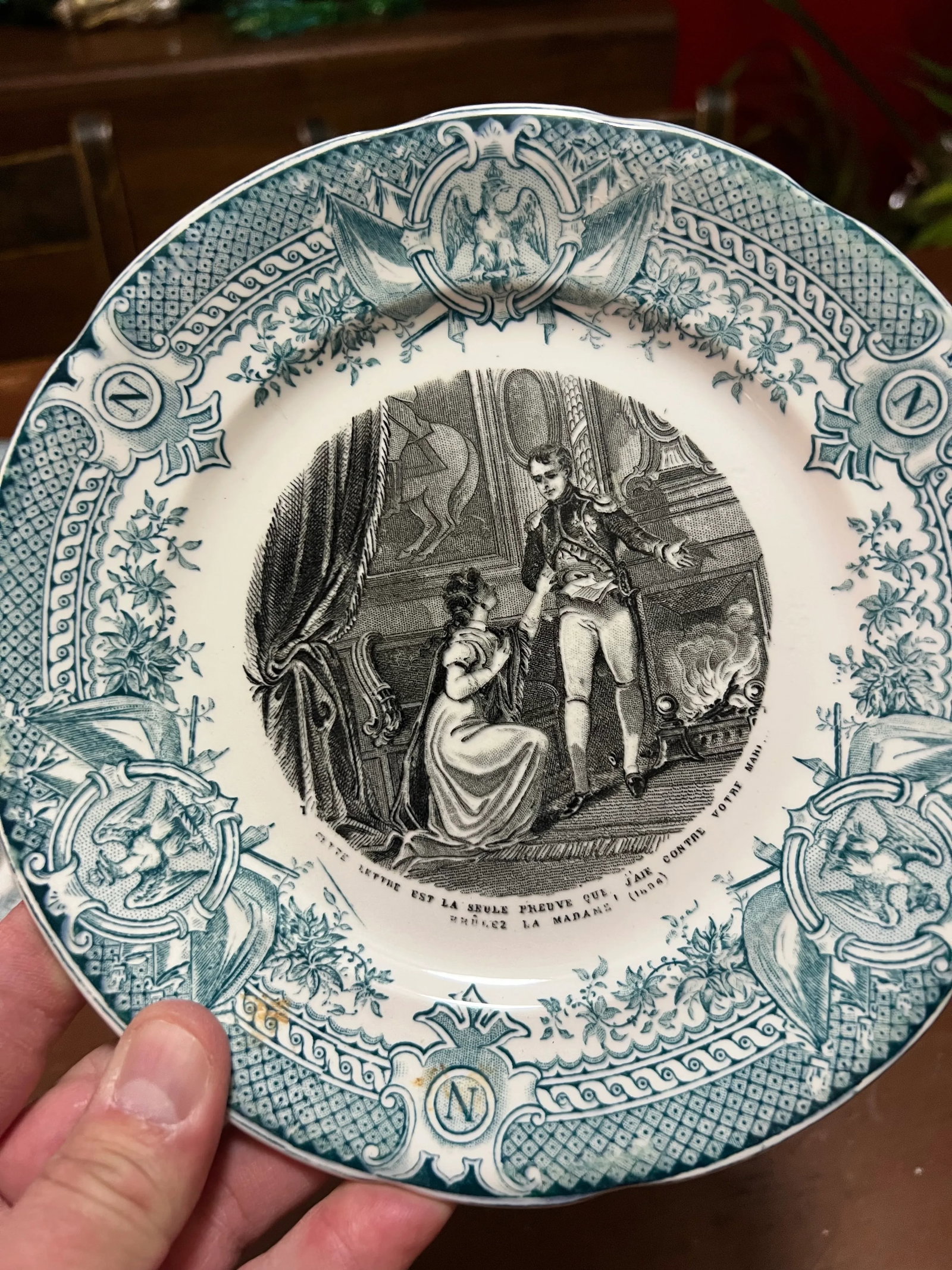 Set of 12 Antique Napoleon French Digoin & Sarreguemnes Plates, Circa 1880's - 8