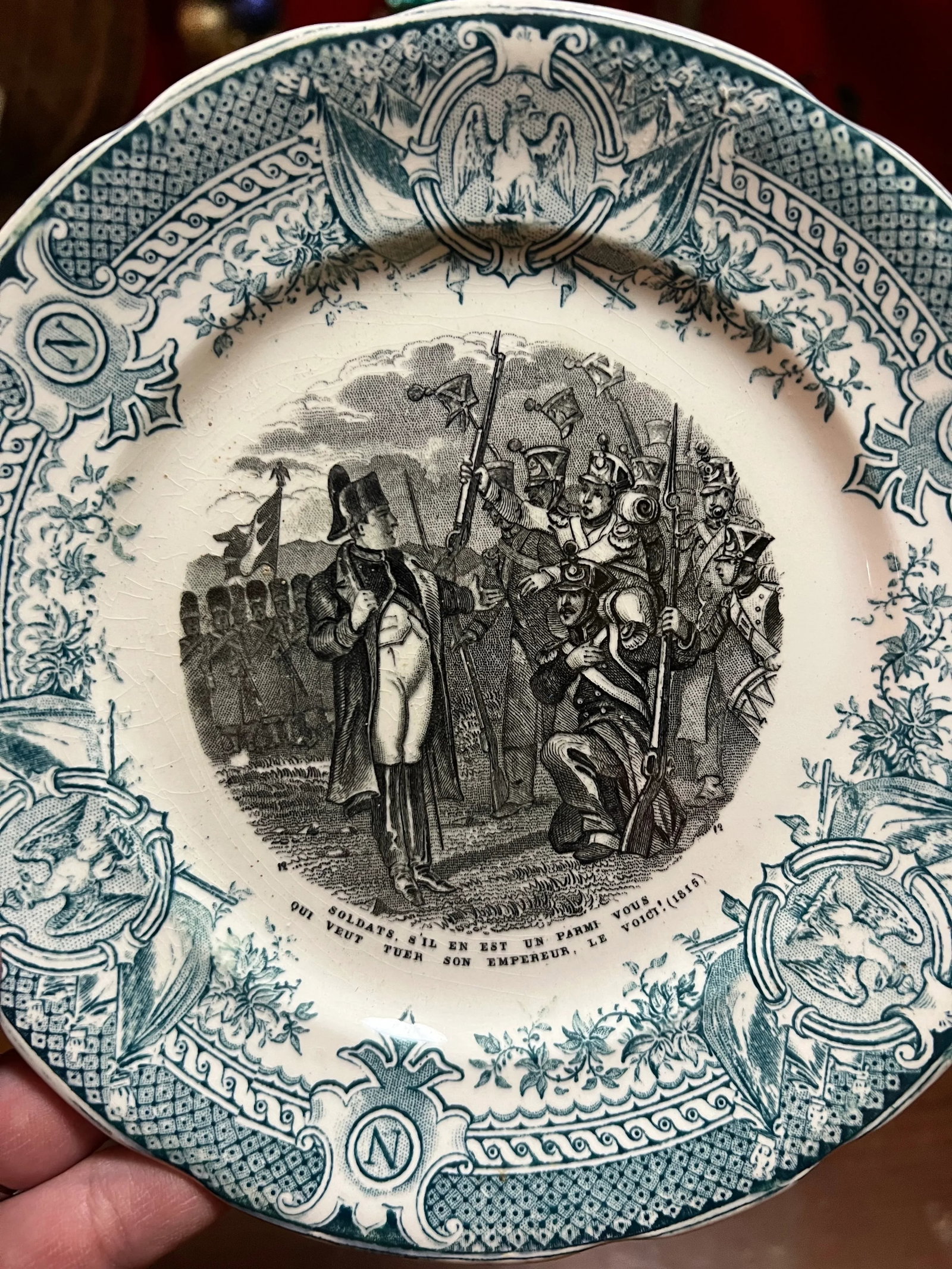 Set of 12 Antique Napoleon French Digoin & Sarreguemnes Plates, Circa 1880's - 9