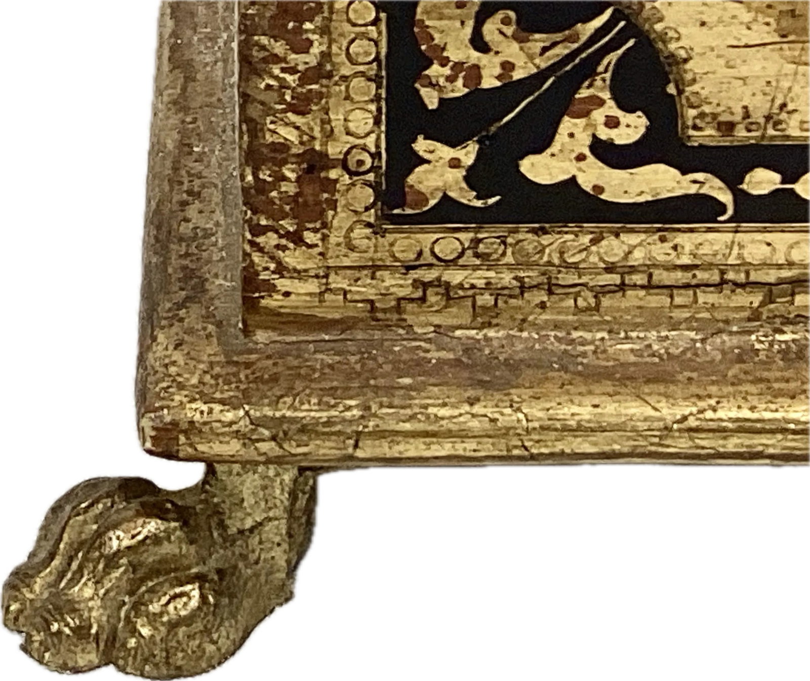 Florentine Handpainted Giltwood Trinket Box With Paw Feet - 9
