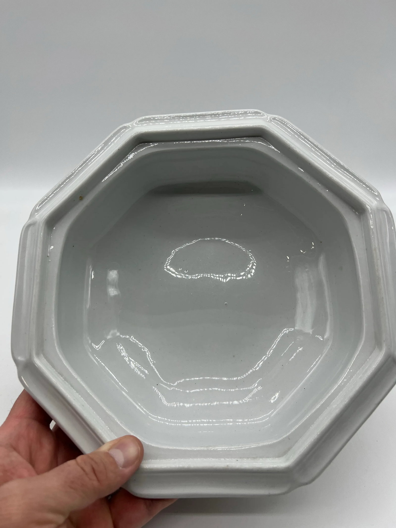 Antique Staffordshire White Ironstone "Baltic Shape" Covered Vegetable Dish, Circa 1840's - 6