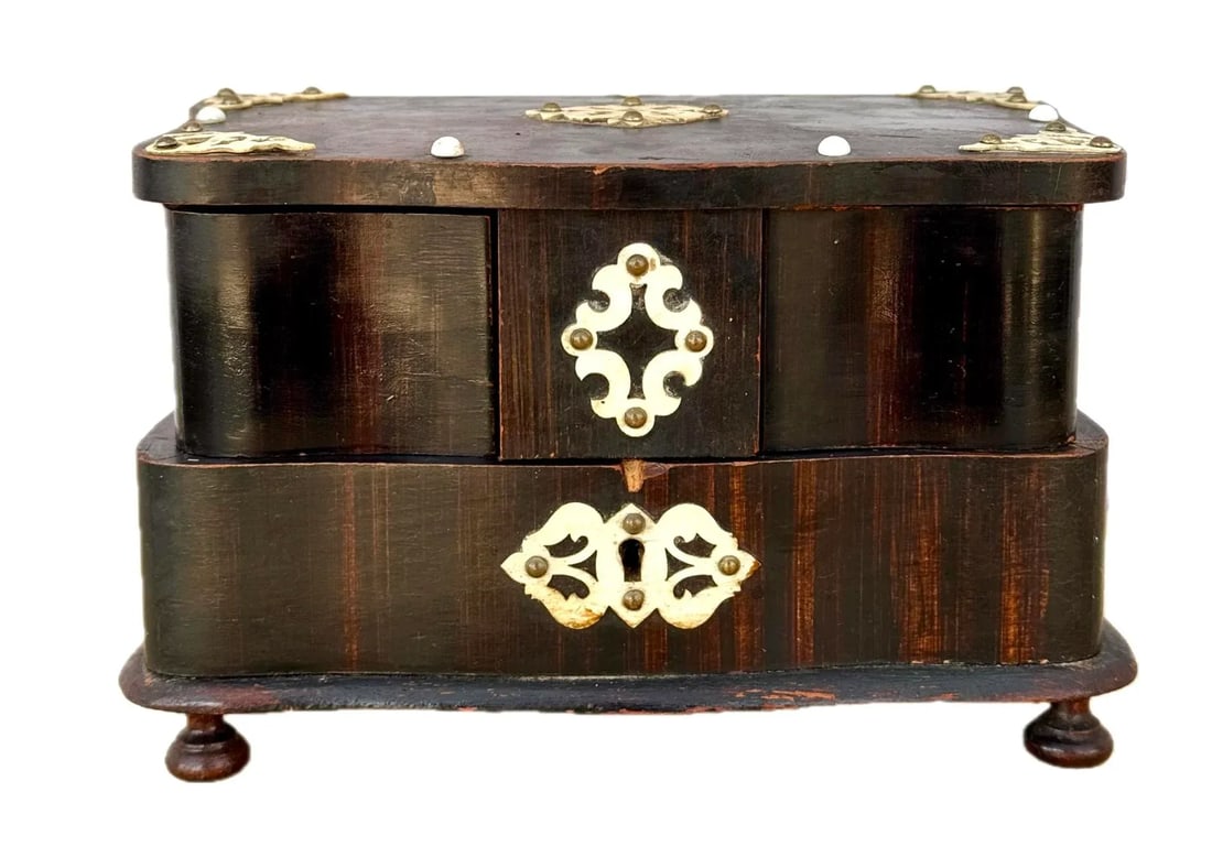 Antique French Victorian Jewelry Casket Keepsake Box - 3