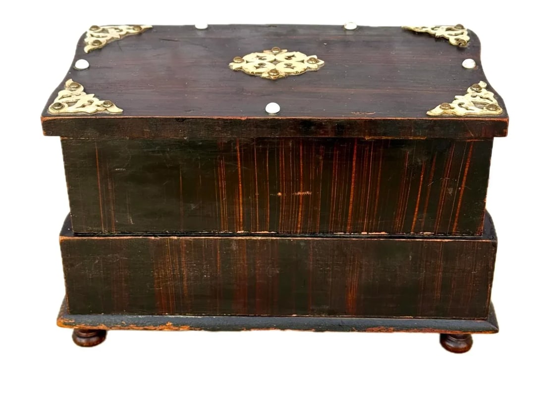 Antique French Victorian Jewelry Casket Keepsake Box - 6