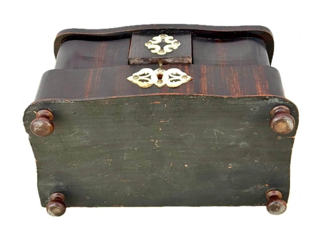 Antique French Victorian Jewelry Casket Keepsake Box - 7