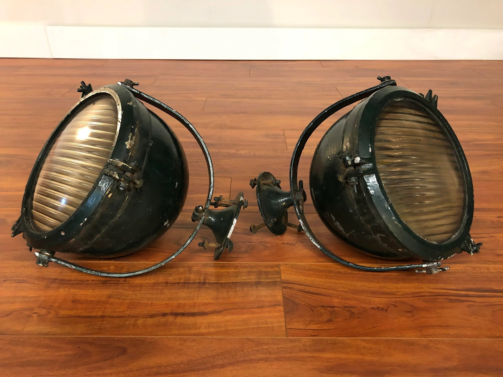 Vintage Ship's Lights - Large Spotlights - a Pair - 6