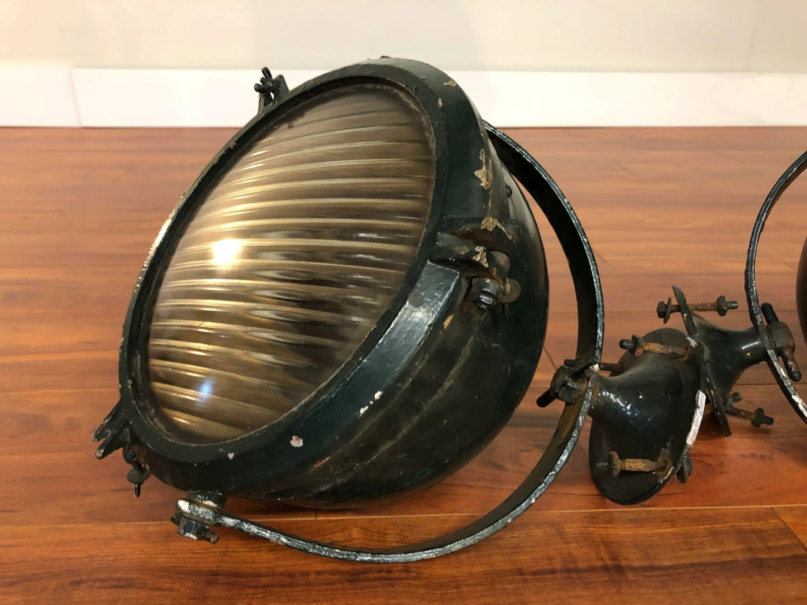 Vintage Ship's Lights - Large Spotlights - a Pair - 7