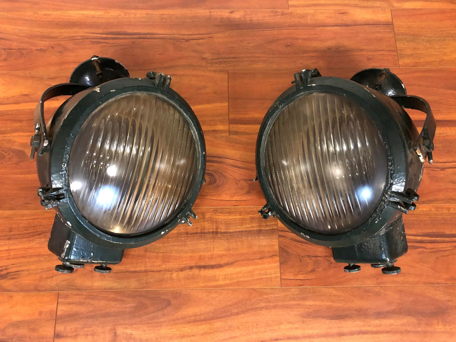 Vintage Ship's Lights - Large Spotlights - a Pair - 8