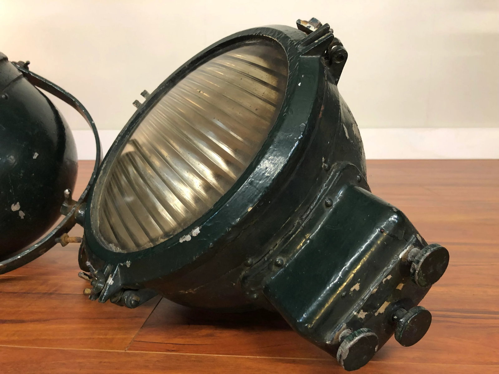 Vintage Ship's Lights - Large Spotlights - a Pair - 9