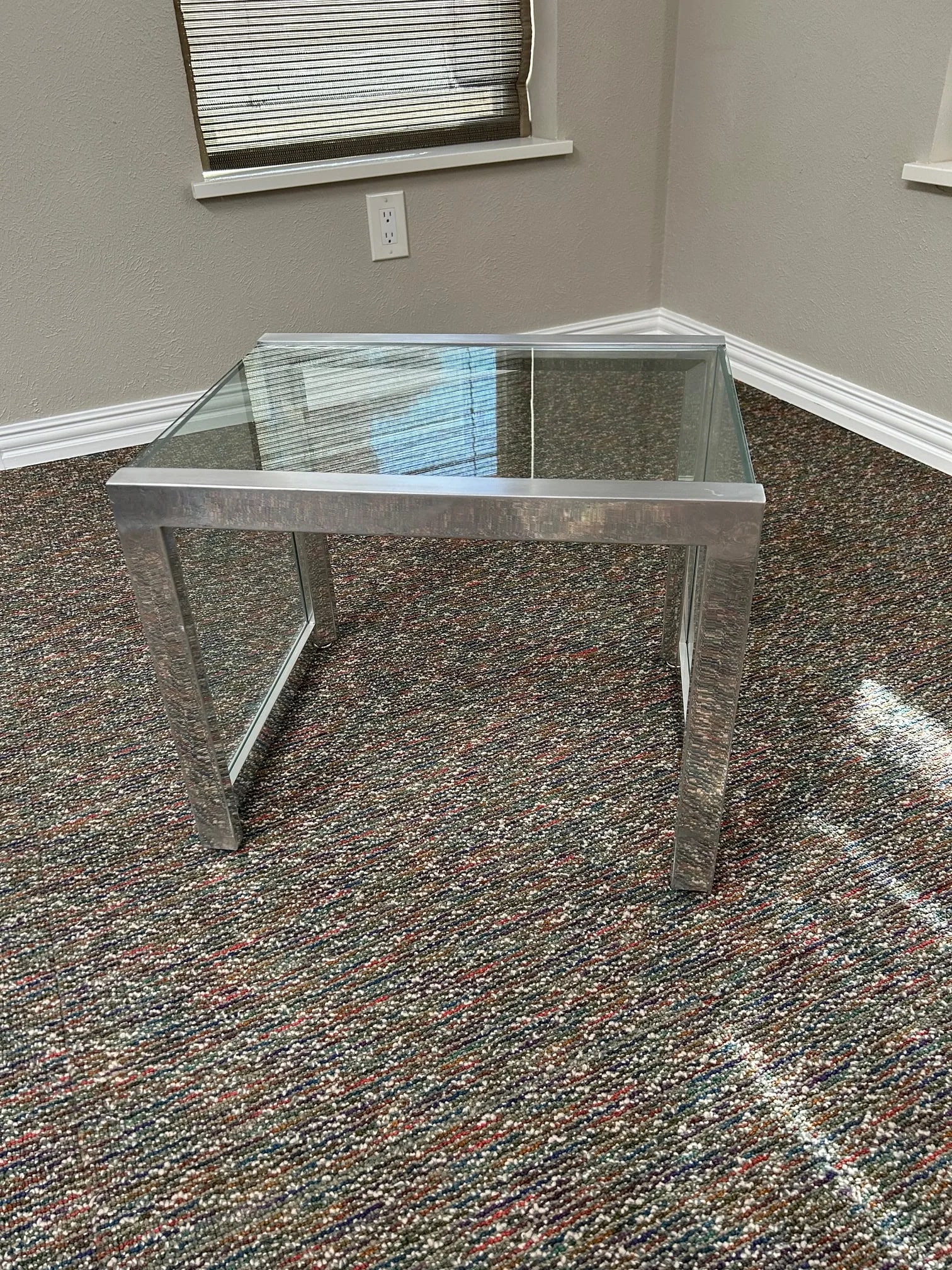 Mid-Century Modern Glass & Chrome Table - 3