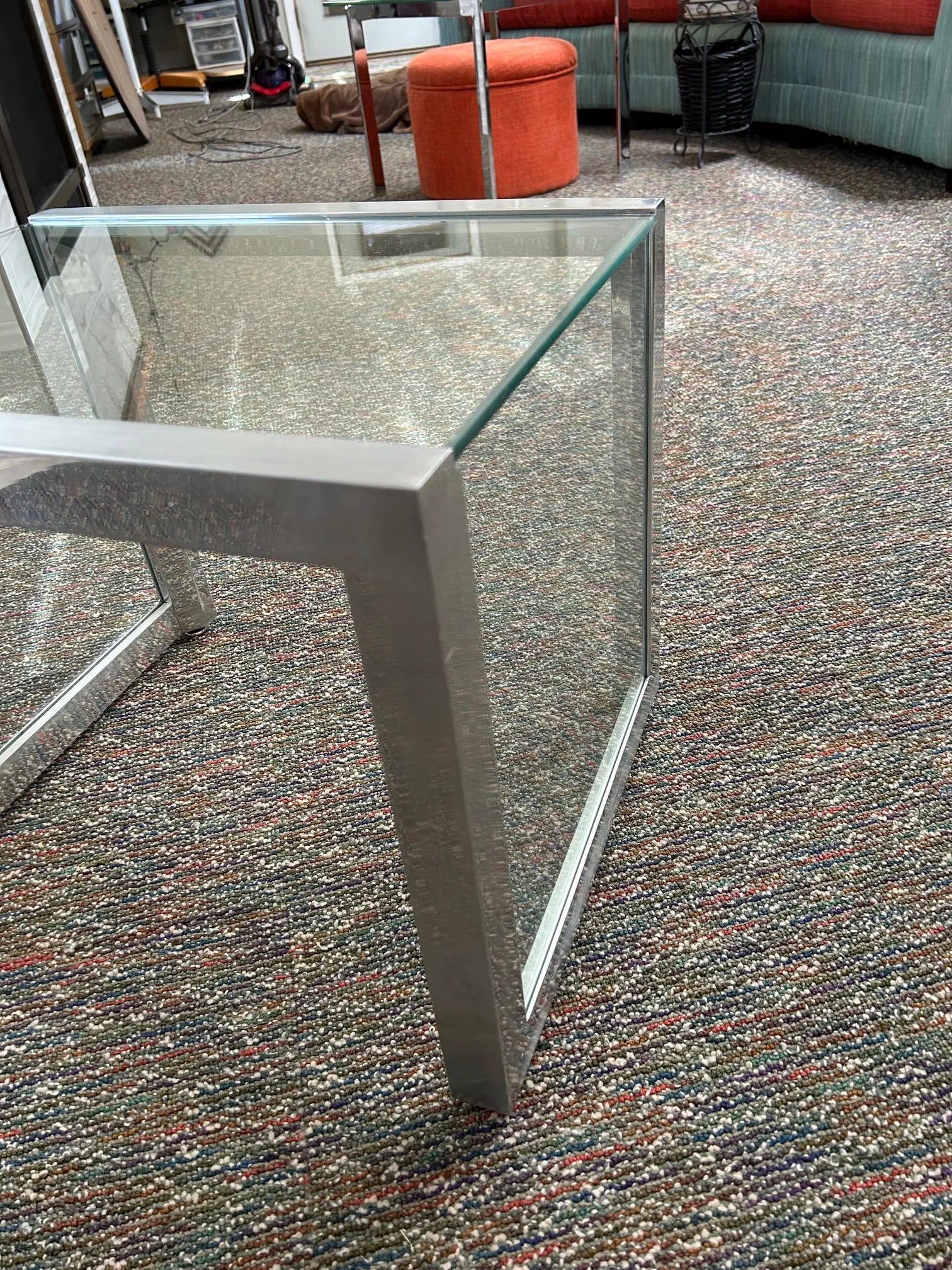 Mid-Century Modern Glass & Chrome Table - 5