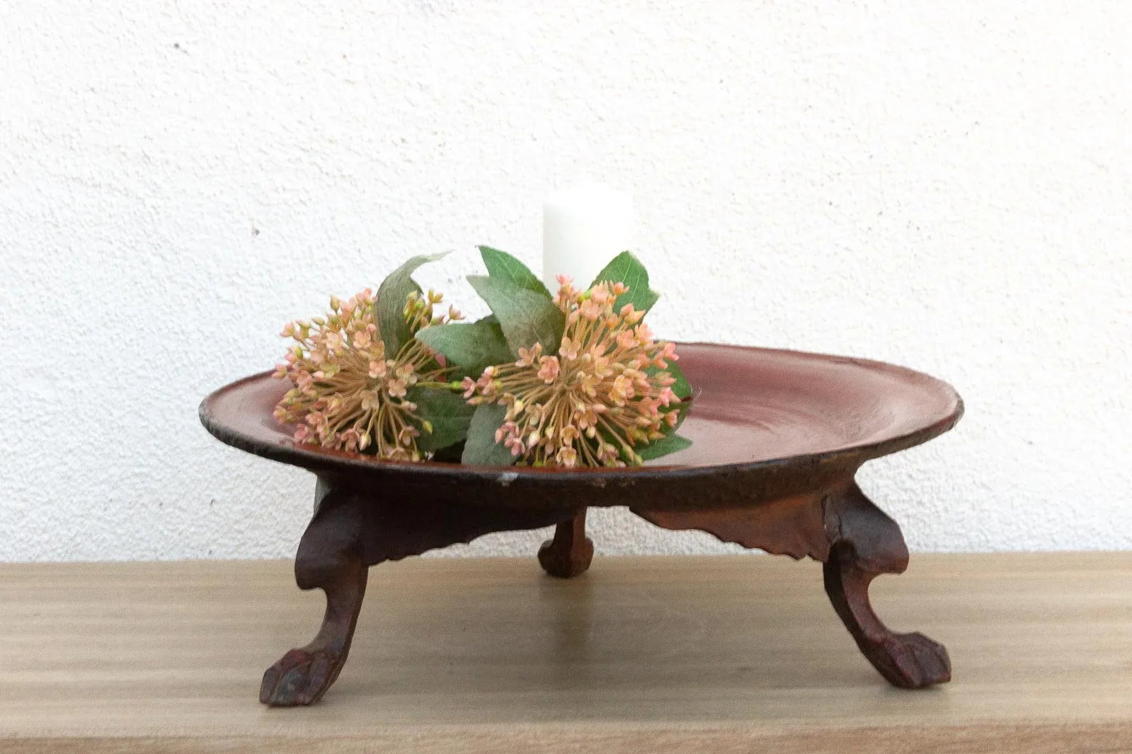 Tripod Red Lacquered Burmese Tray - 2