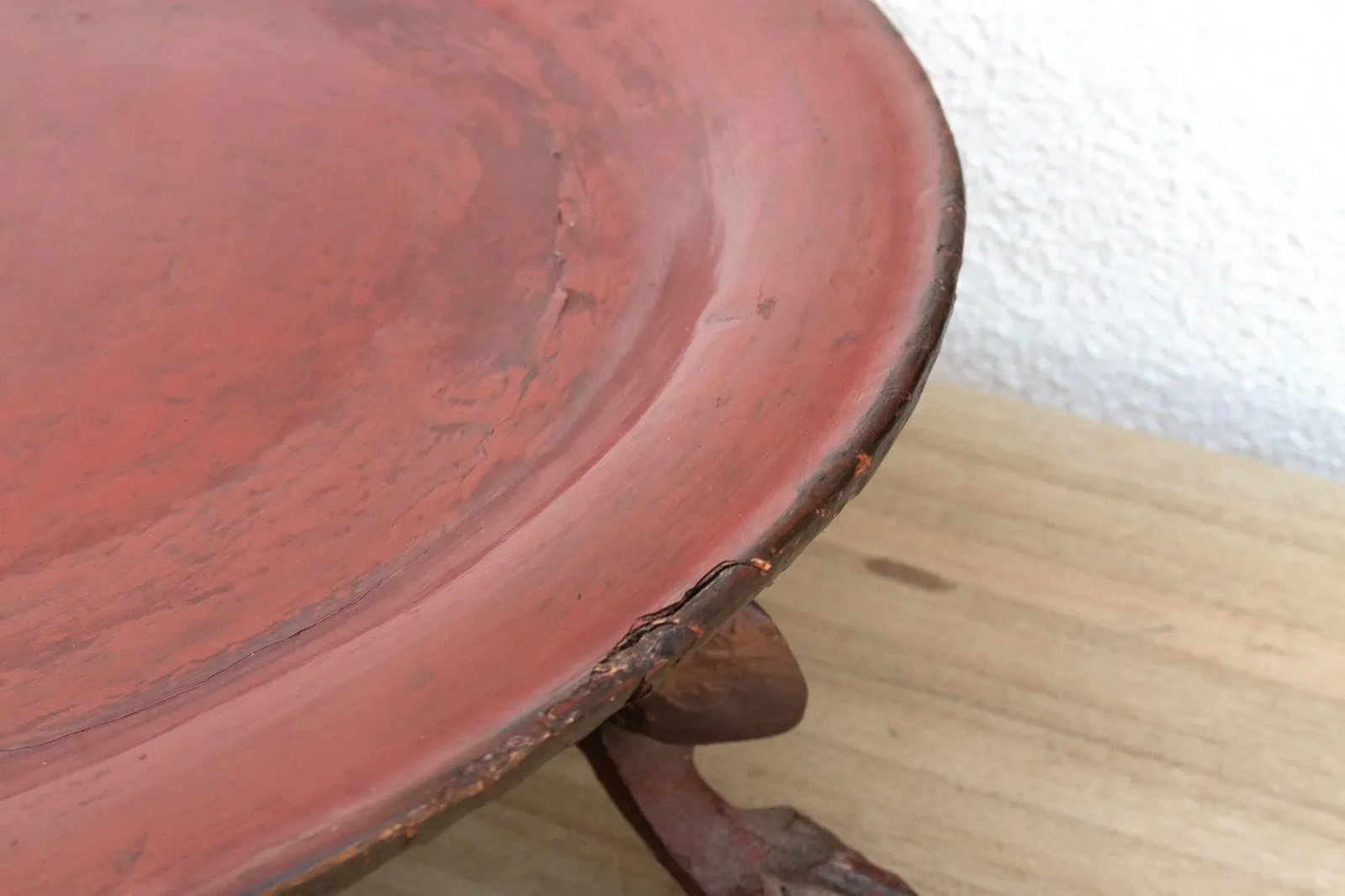 Tripod Red Lacquered Burmese Tray - 7