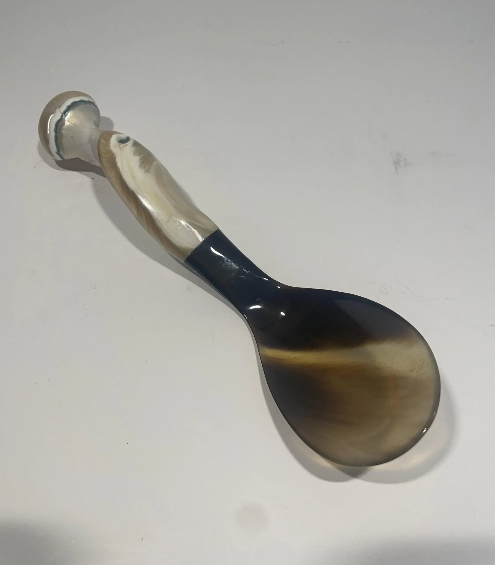 Late 20th Century Artisan Crafted Horn and Shell Serving Utensils - a Pair - 8