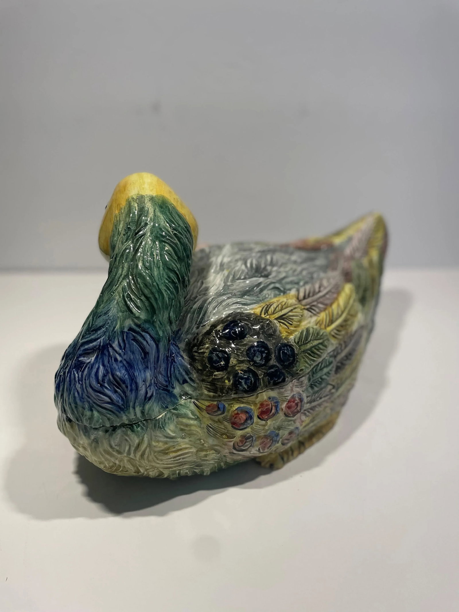 Vintage Large Hand-Painted Italian Ceramic Duck Tureen - 5