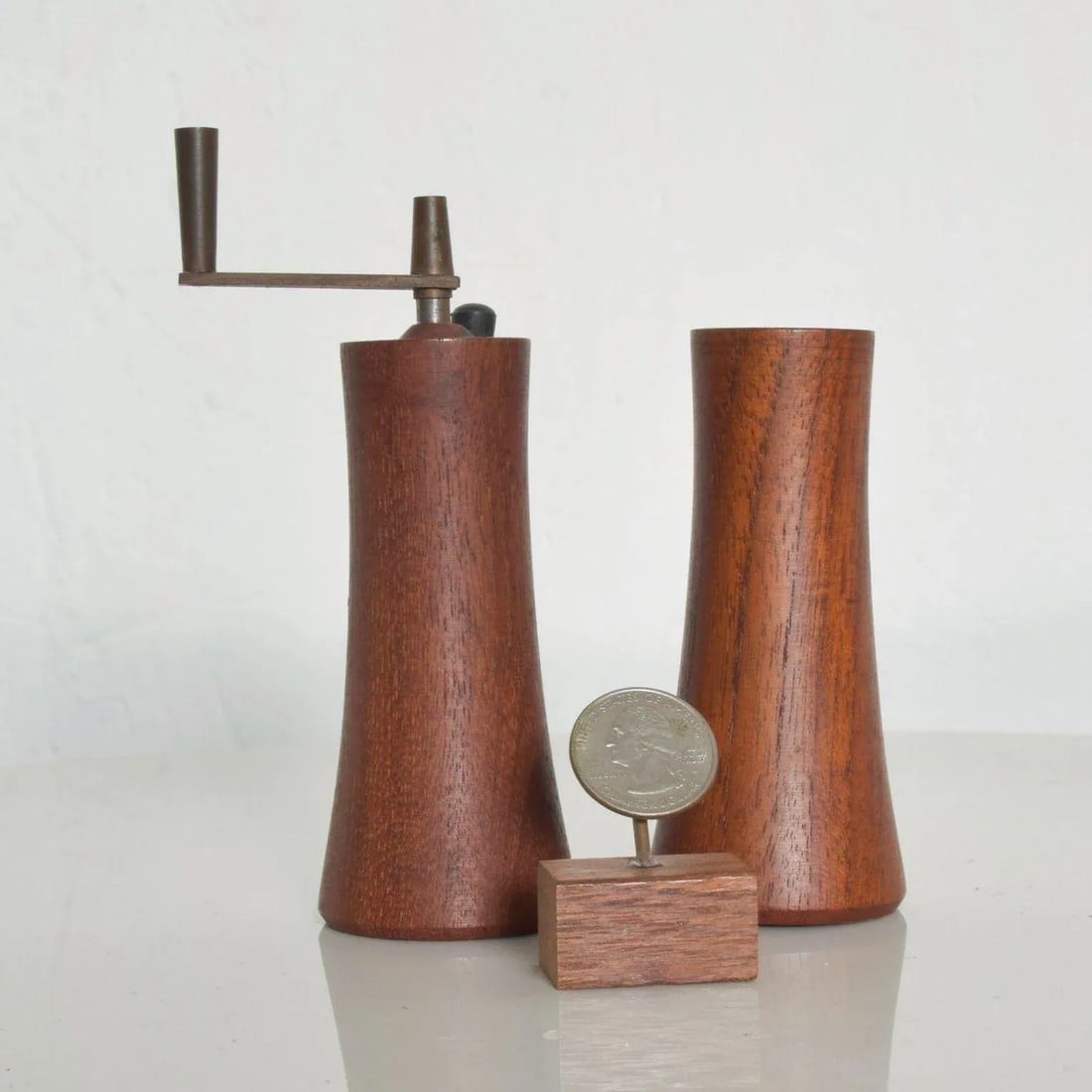 Teak Wood Salt Shaker Pepper Mill by Laurids Lonborg of Denmark - a Pair - 2