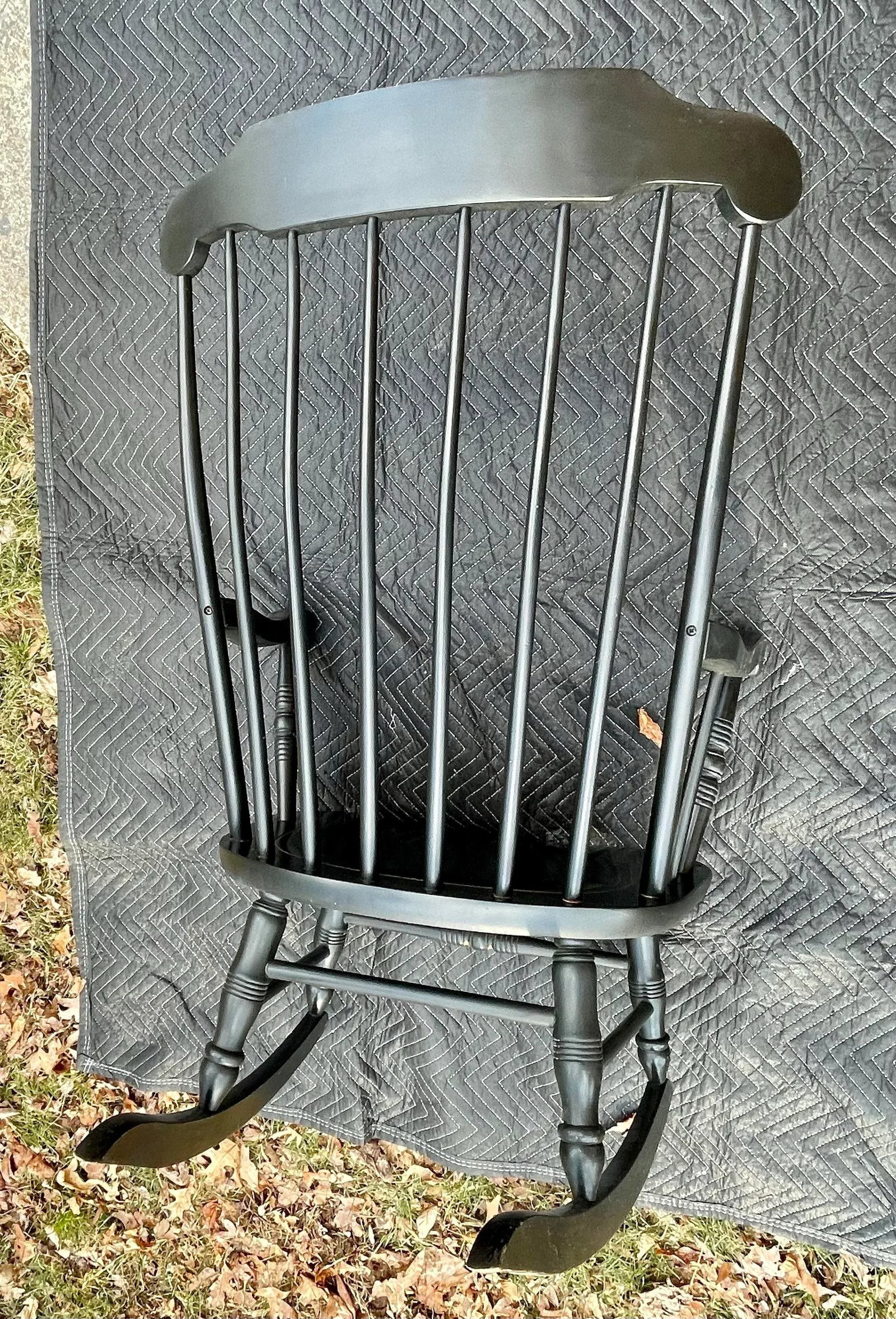 Mid 20th Century S. Bent & Bros. Hitchcock Style Bent Back Rocking Chair - 10