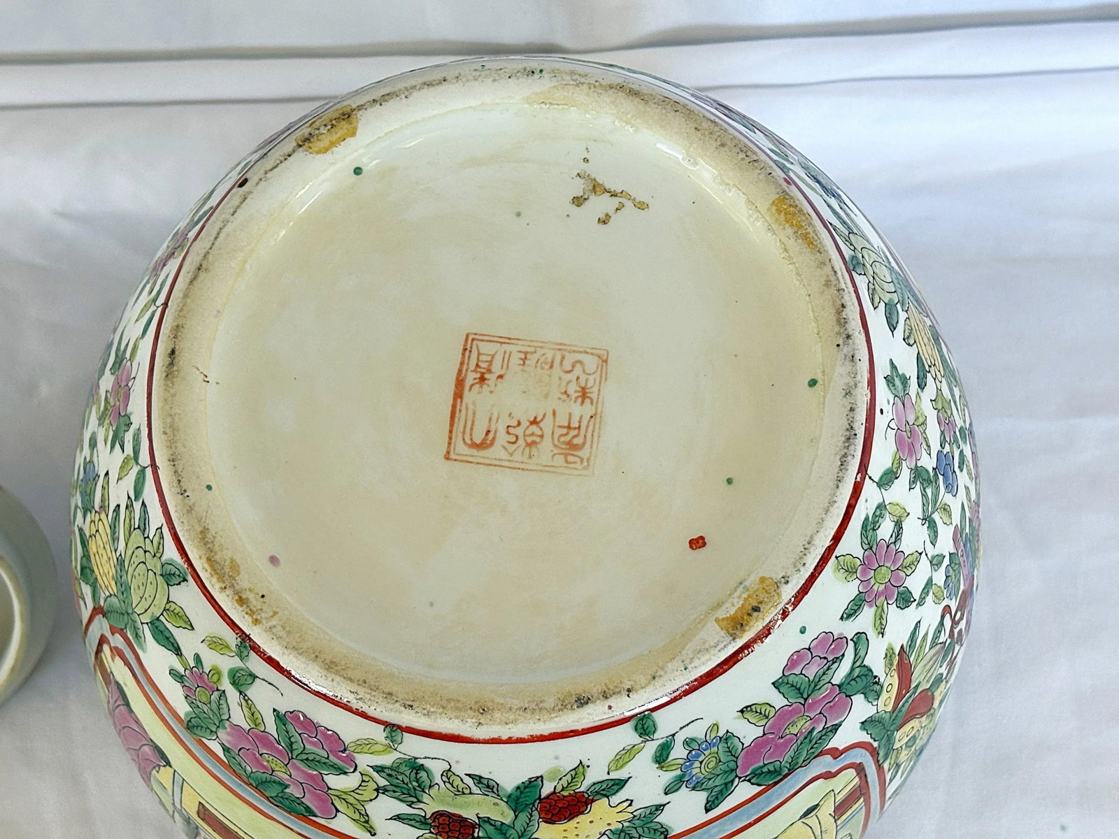 Mid Century Chinese Rose Famille Hand Painted Porcelain Lidded Ginger Jar - 7