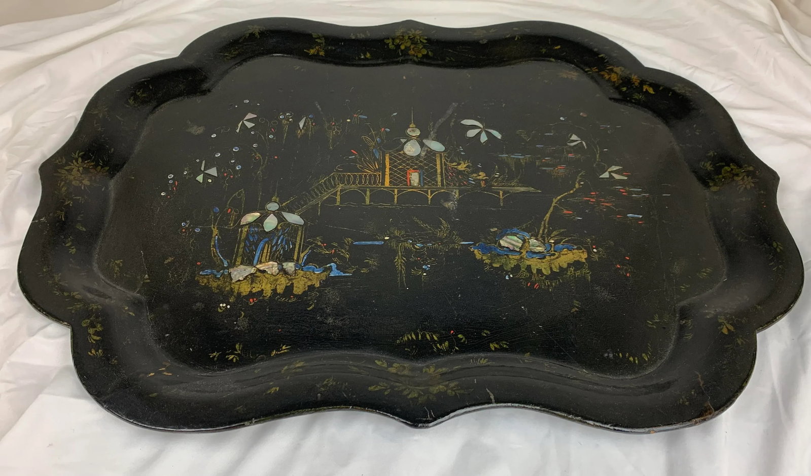 Antique Papier-Mâché Chinoiserie Tray - 5