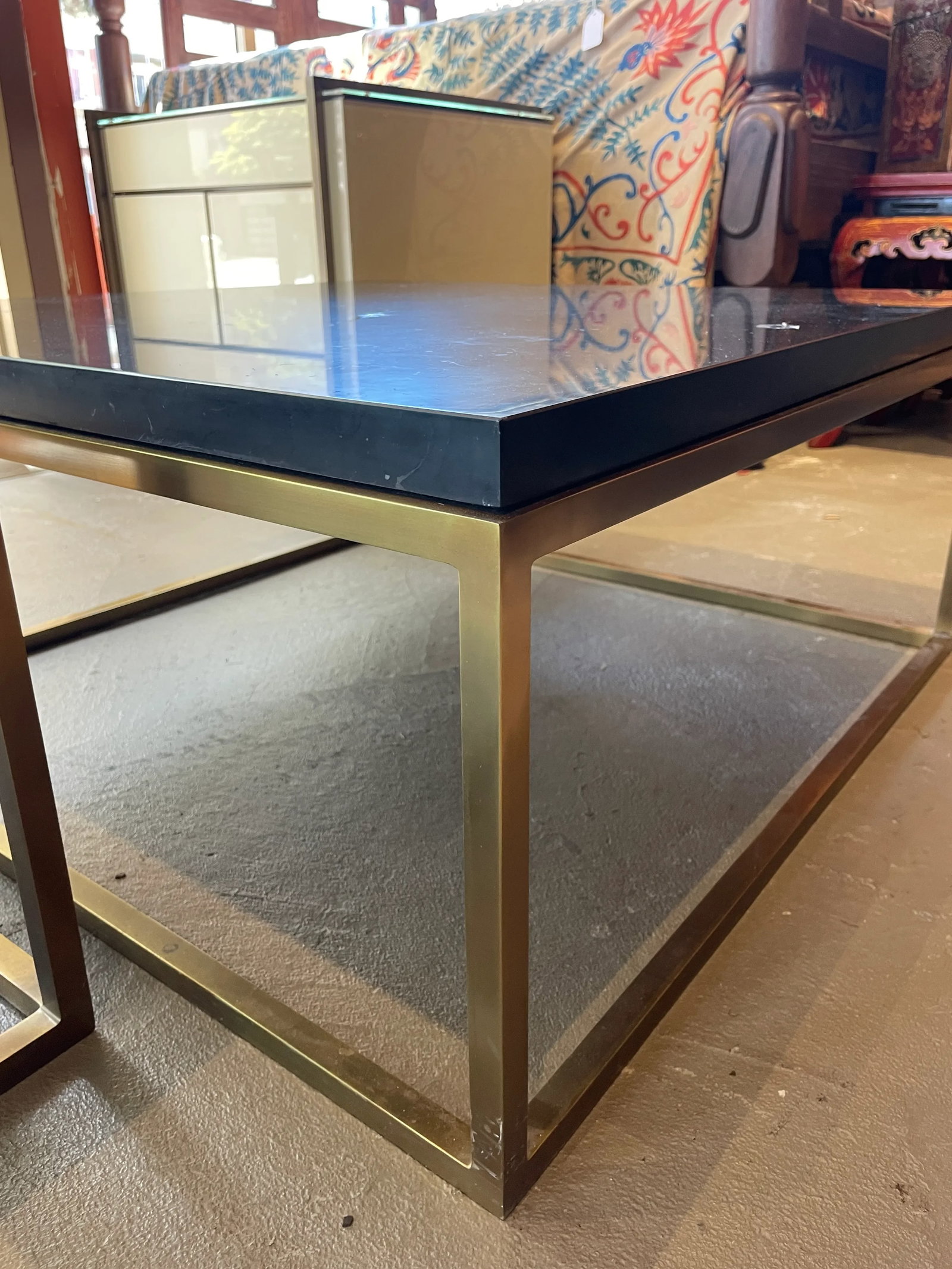 Pair of Large Square Restoration Hardware Marble Top Coffee Tables - 6