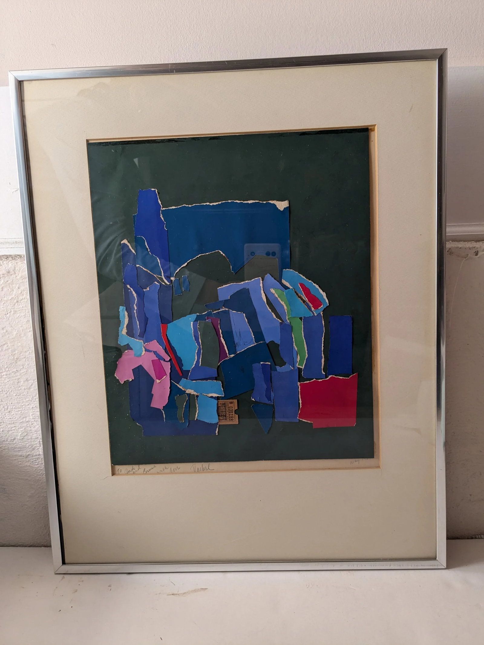 Late 20th Century Framed Vintage Signed Nyc Mid Century Multi-Media Collage - 3