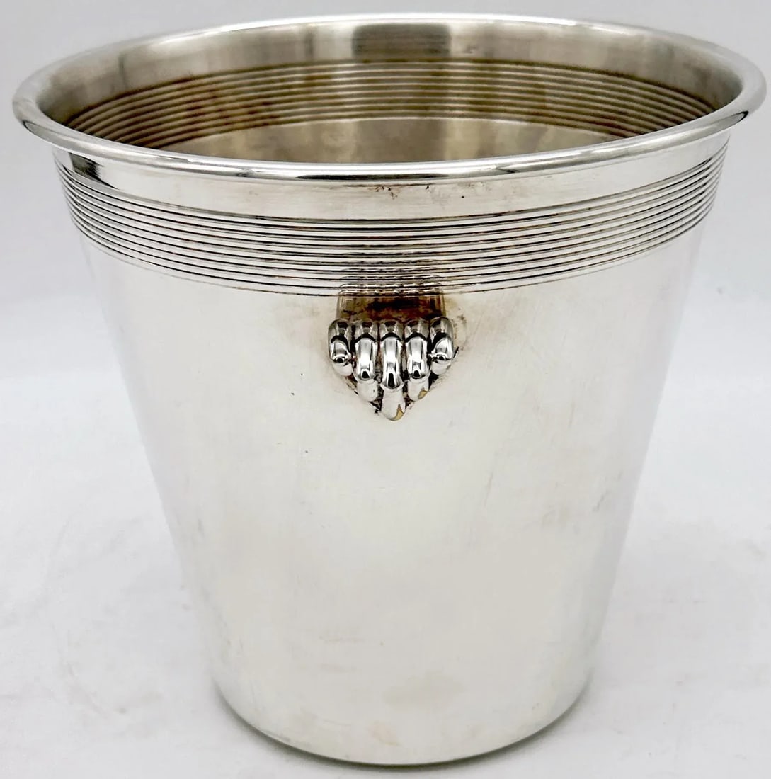 Italian Modern Silverplated Twin Handled Champagne/Wine Bucket - 4