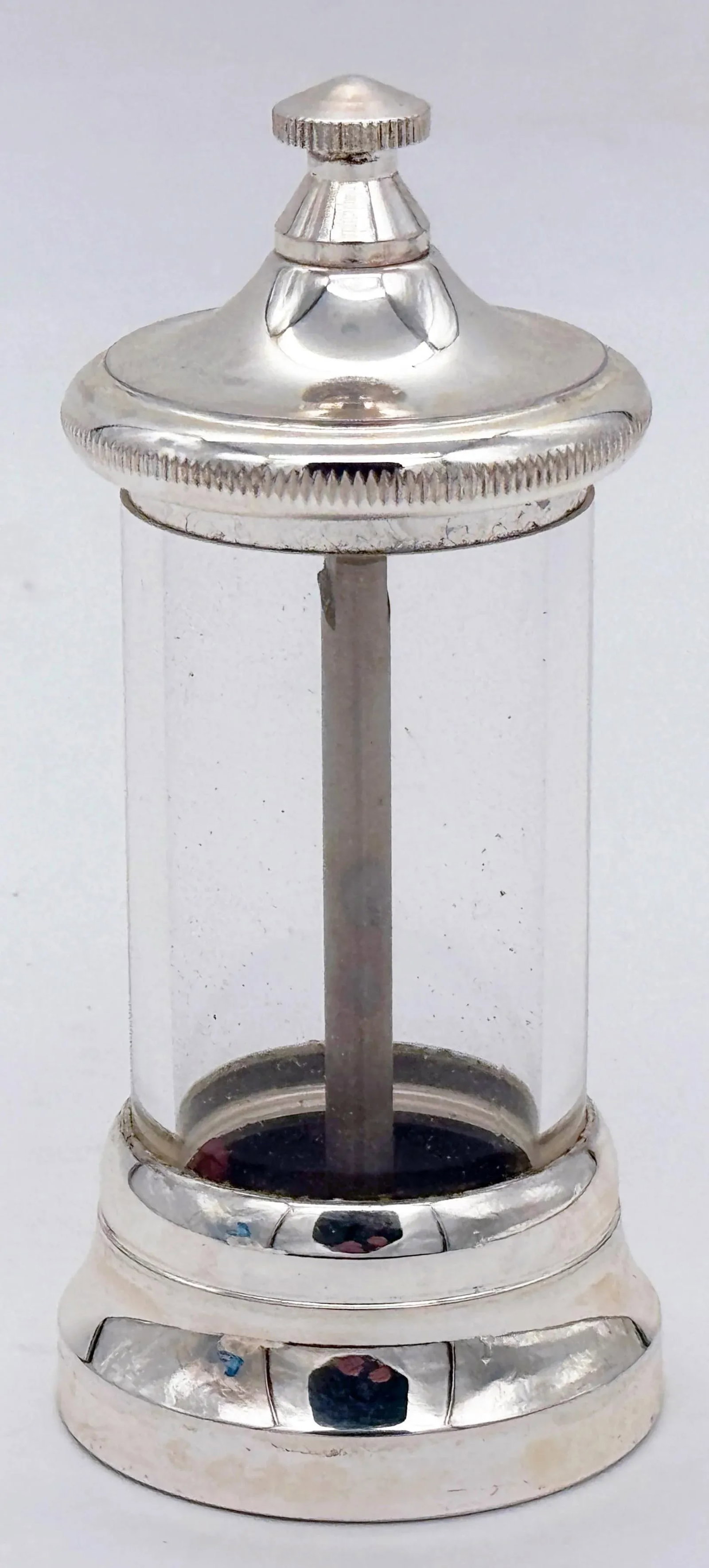 Pair of Italian Modern Silverplated & Glass Peppermills - 3