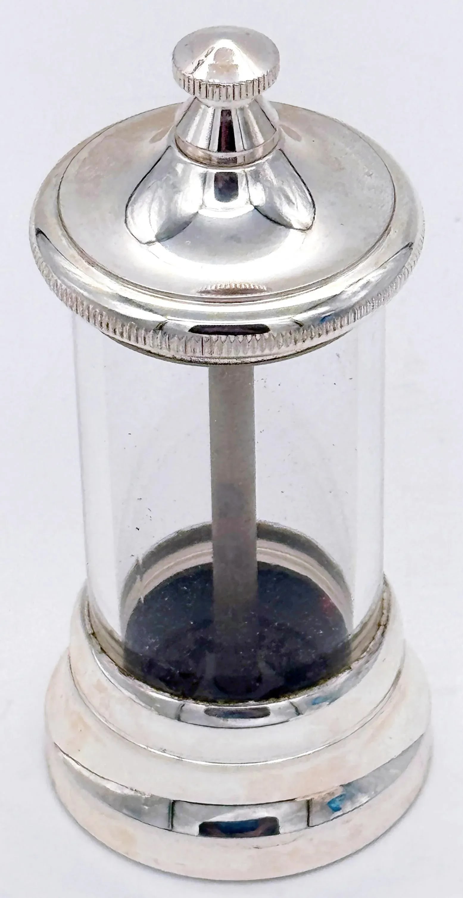 Pair of Italian Modern Silverplated & Glass Peppermills - 4