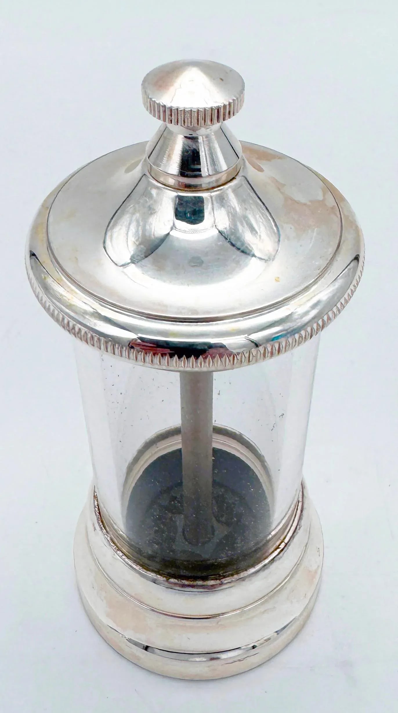 Pair of Italian Modern Silverplated & Glass Peppermills - 6
