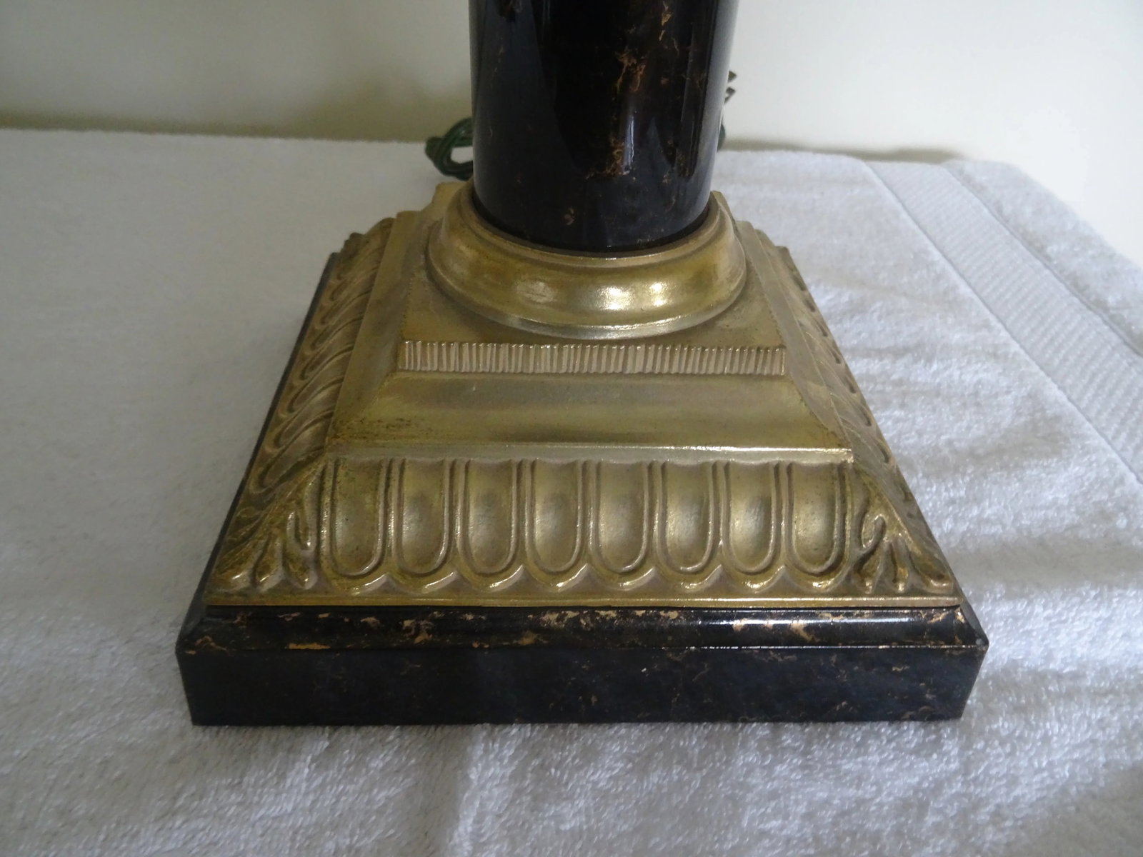 Late 20th Century Corinthian Column Lamps With New Wrapped Shades - a Pair - 2