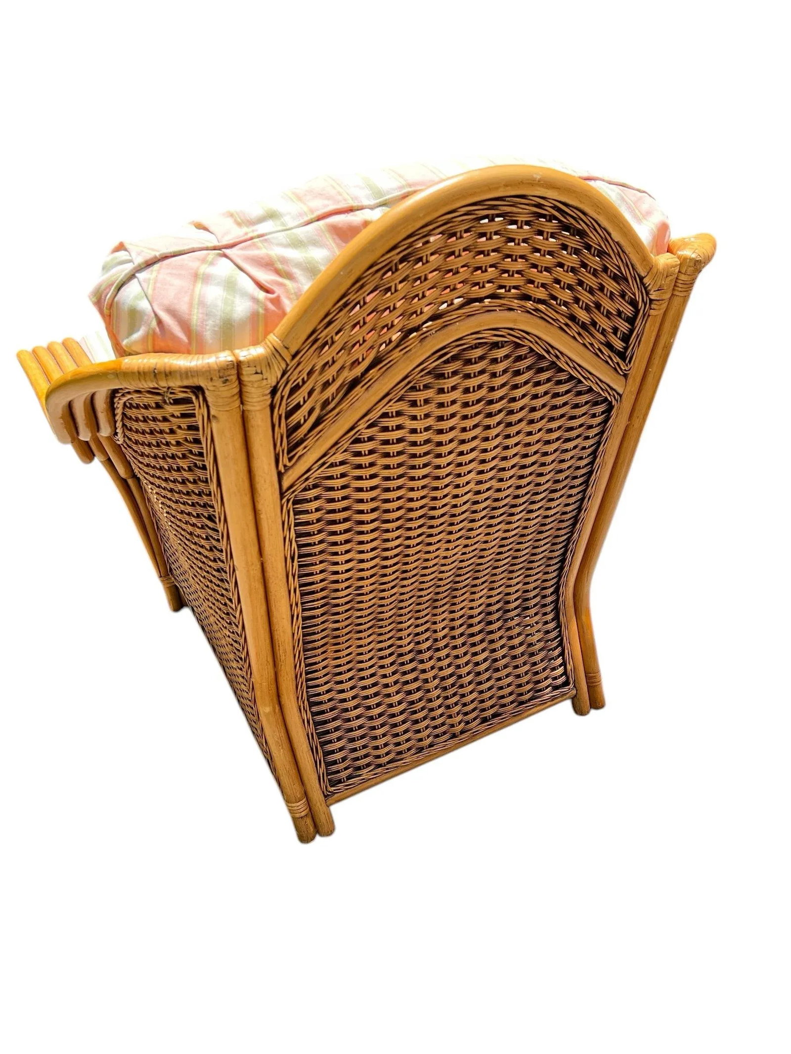 Vintage Rattan Chair and Ottoman - Set 2 Pieces - 2