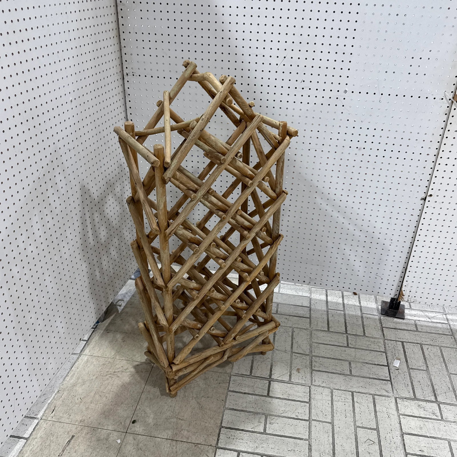 Vintage Coastal Drift Wood Wine Rack - 10