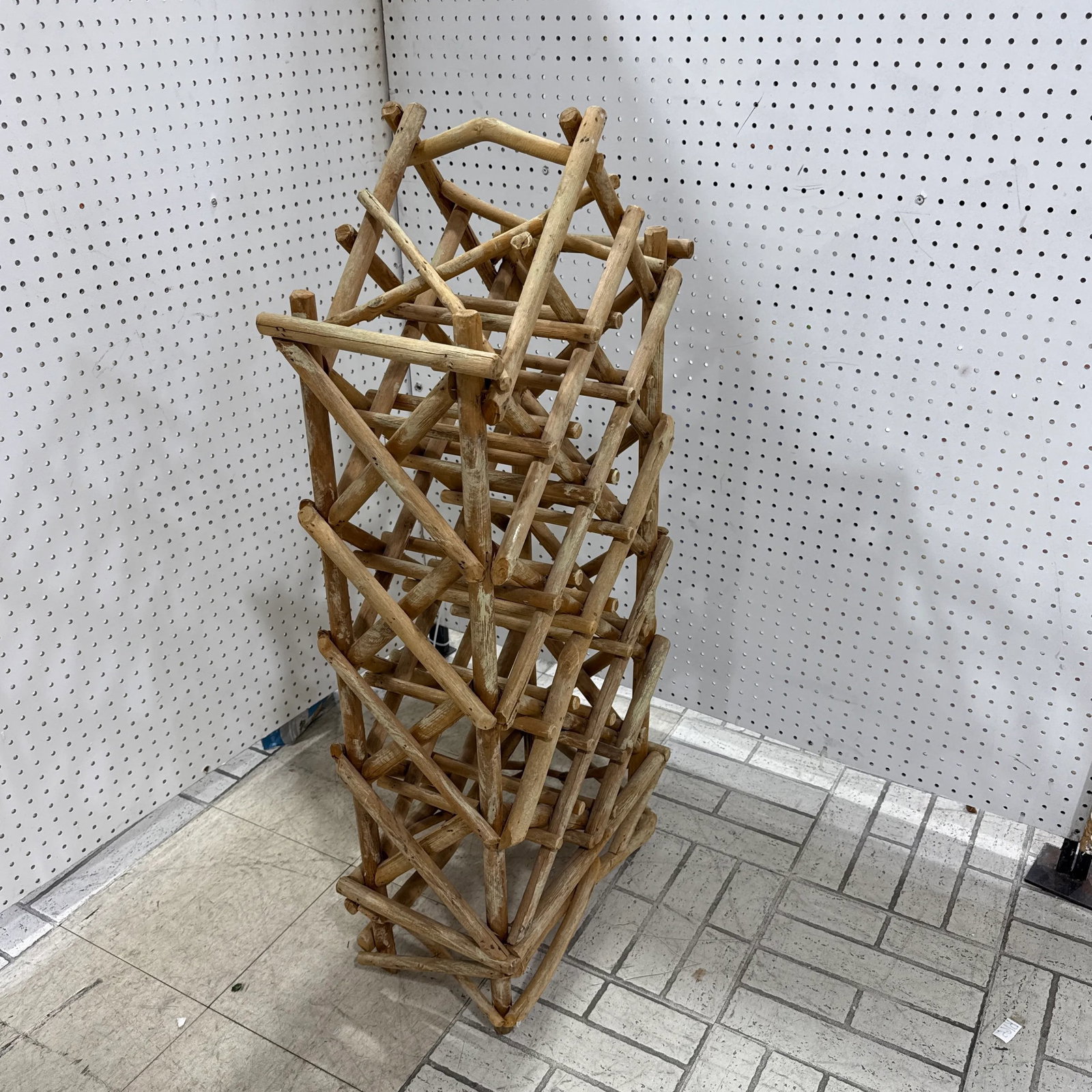 Vintage Coastal Drift Wood Wine Rack - 2