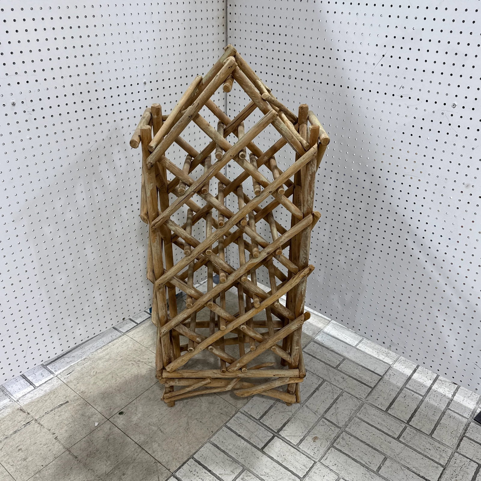 Vintage Coastal Drift Wood Wine Rack - 4
