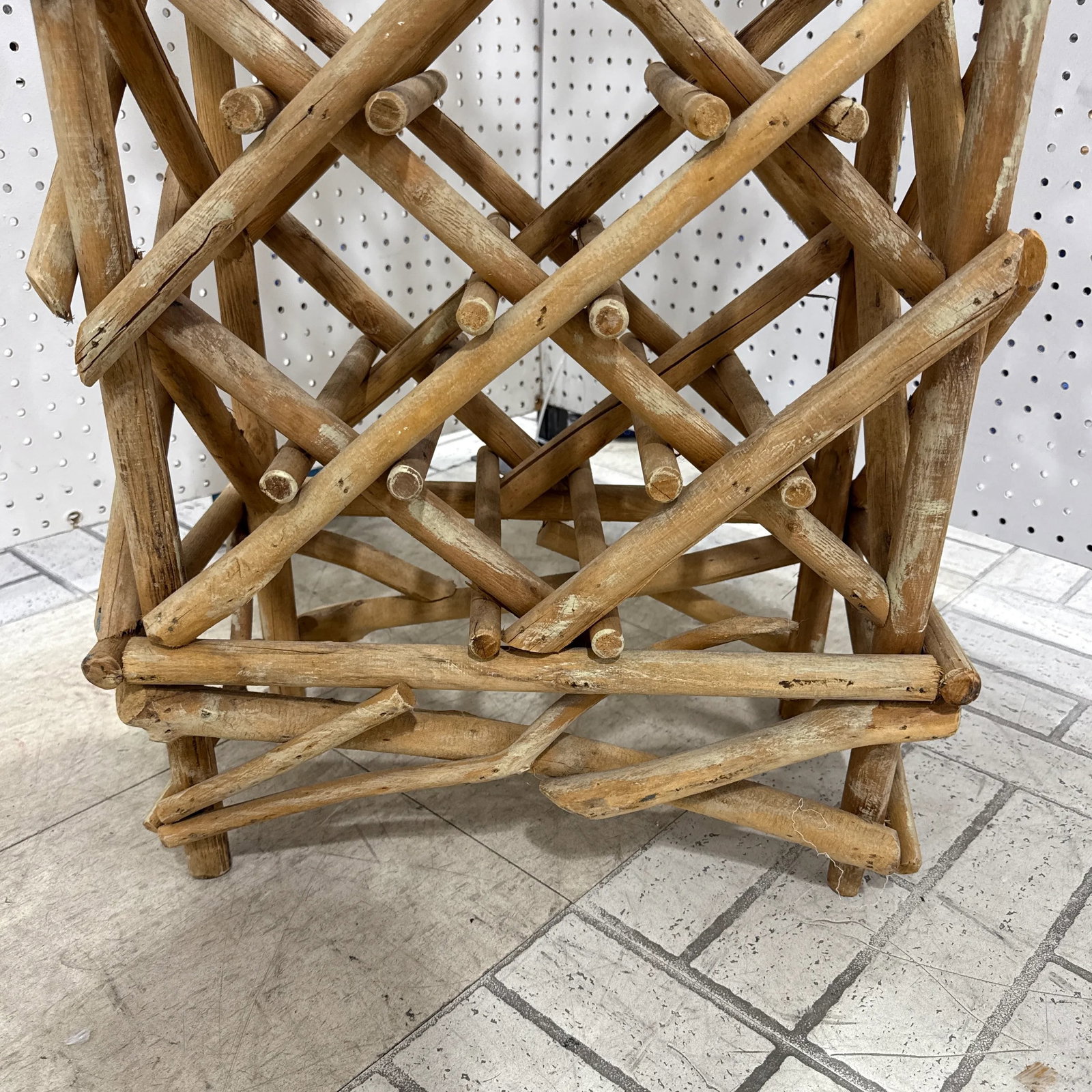 Vintage Coastal Drift Wood Wine Rack - 5