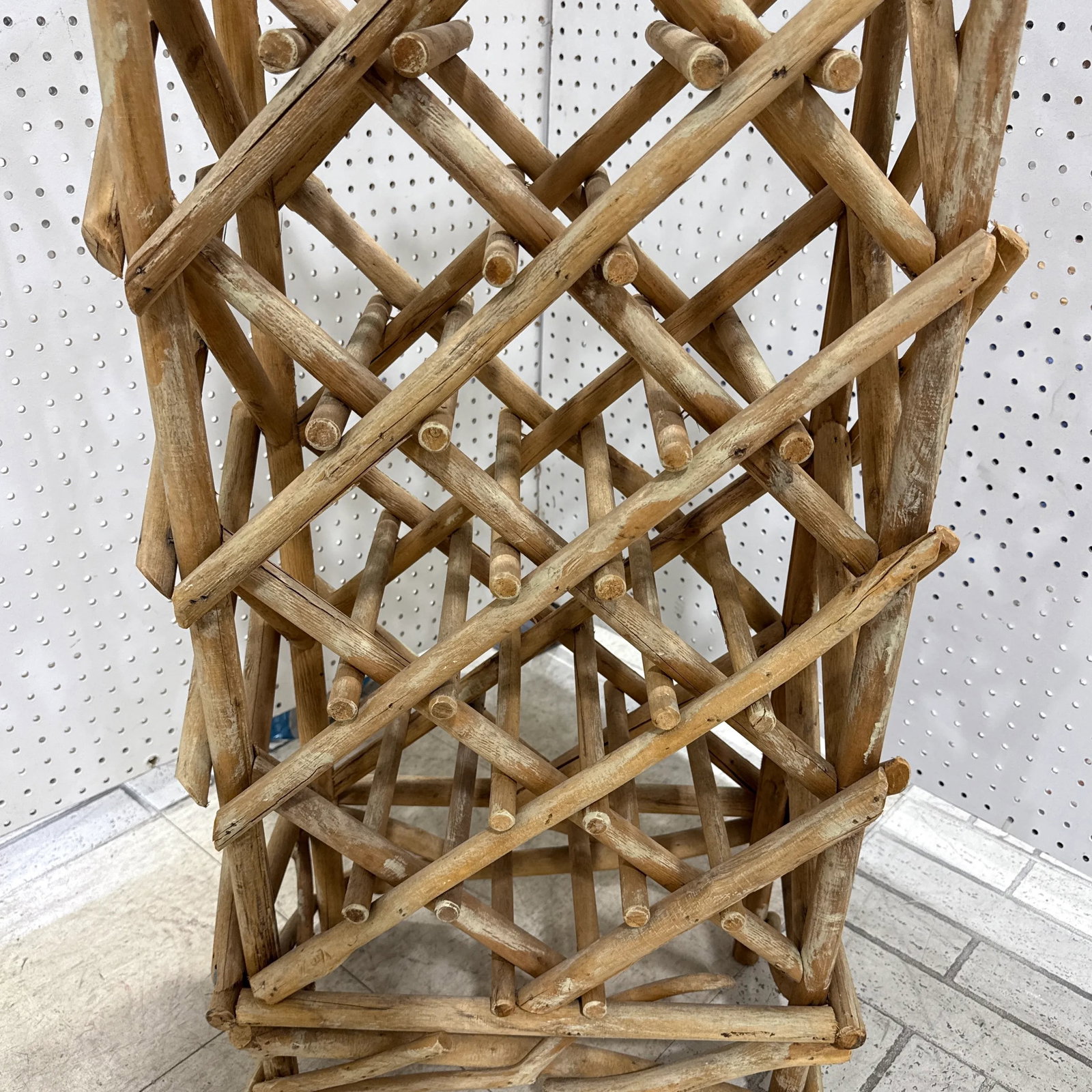 Vintage Coastal Drift Wood Wine Rack - 6