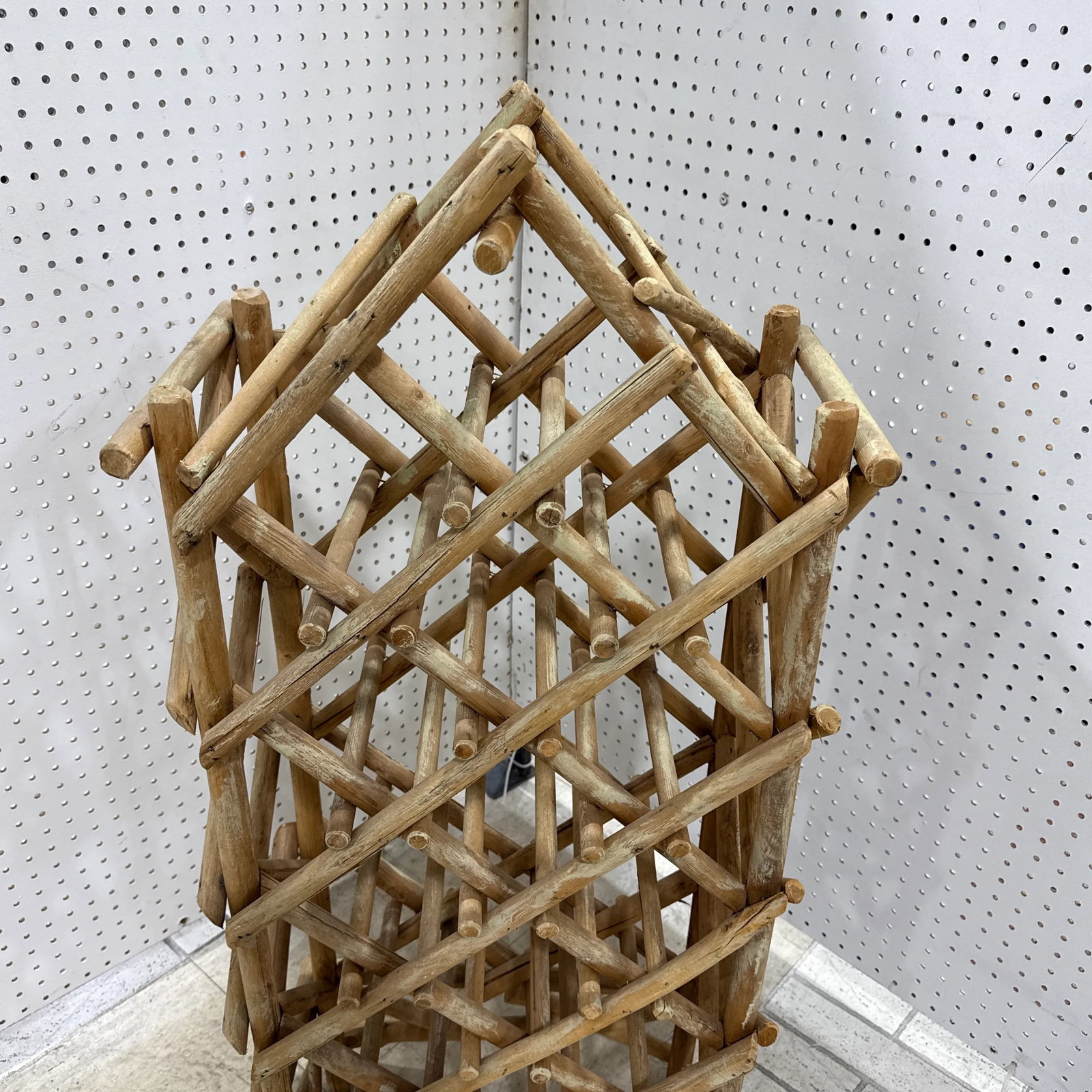 Vintage Coastal Drift Wood Wine Rack - 7