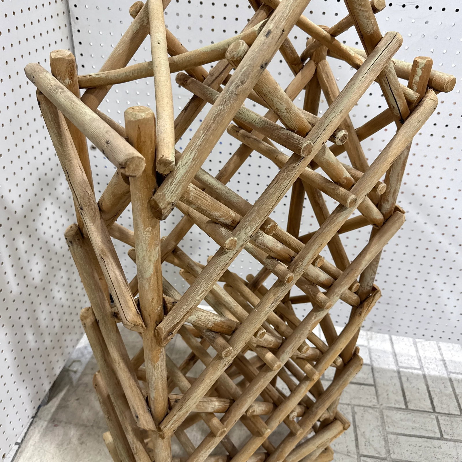 Vintage Coastal Drift Wood Wine Rack - 9