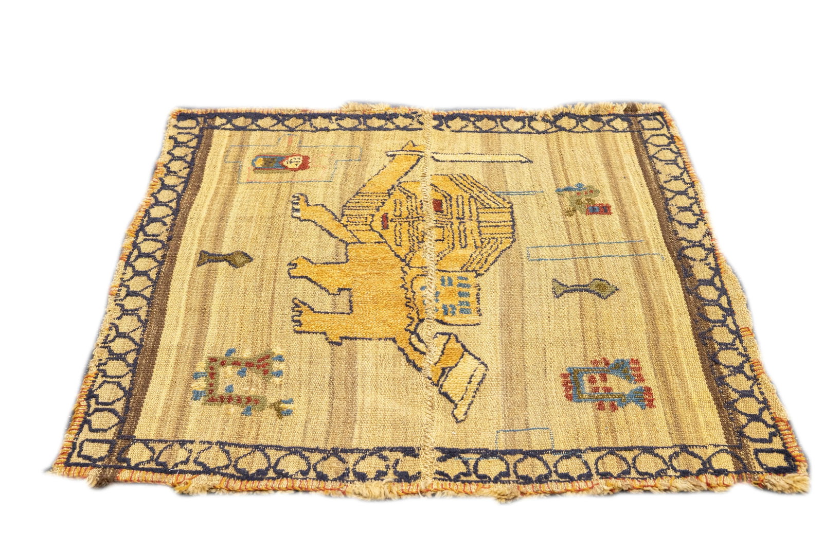 Antique Handwoven Gabbeh Palas Textile Art - 3
