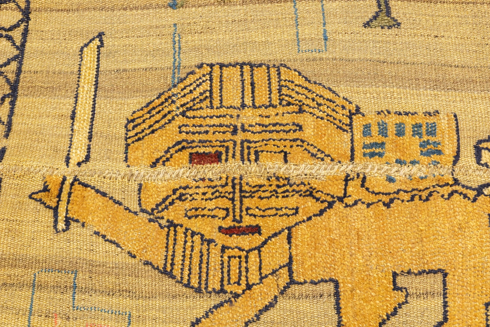 Antique Handwoven Gabbeh Palas Textile Art - 5