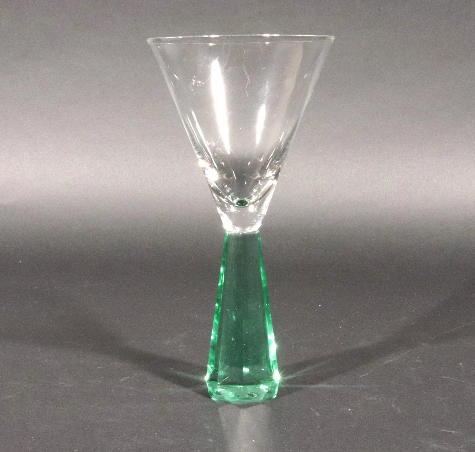 Vintage Post-Modern Translucent Blue Base Martini Glasses - 6