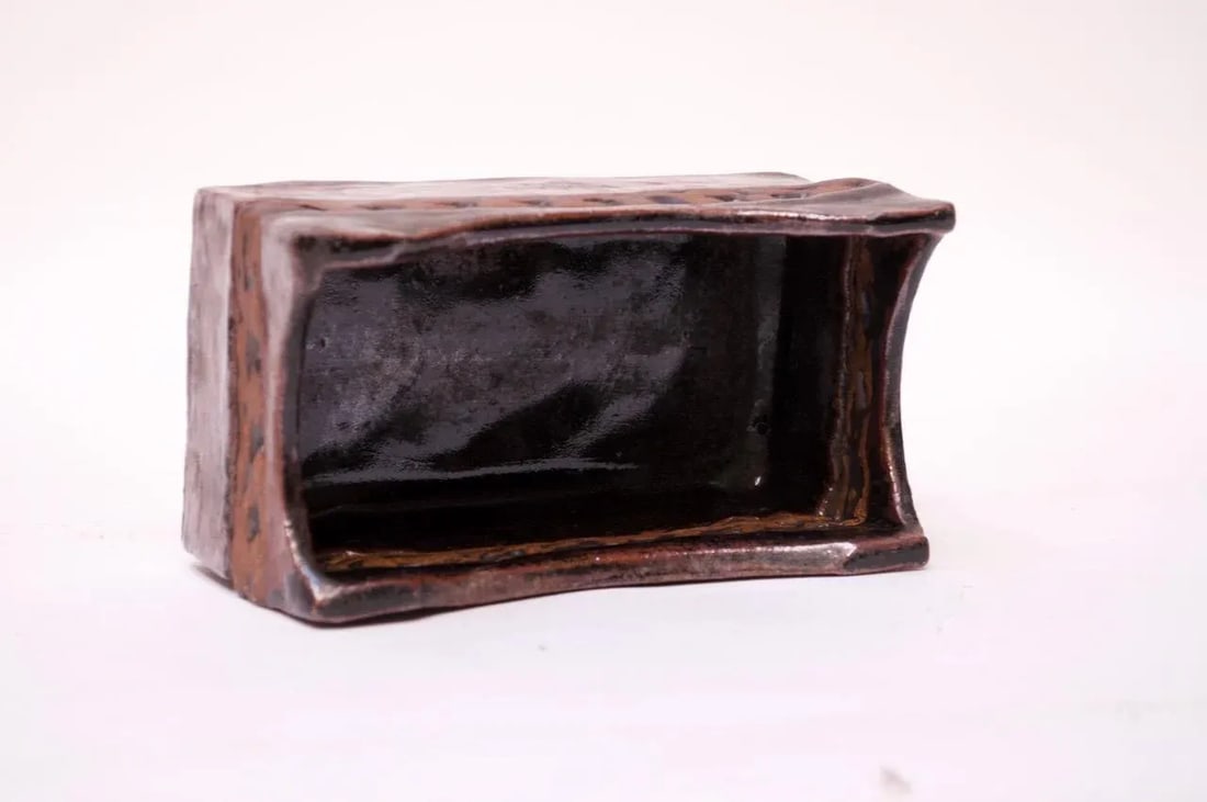 Studio Pottery Glazed Stoneware Sculptural Box Signed "Polk 70" - 5