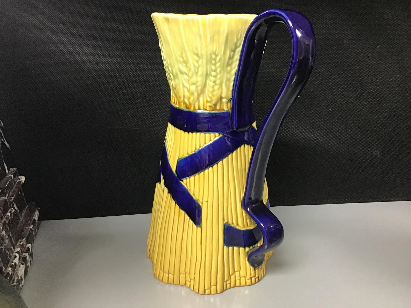 Portuguese Faience Majolica Jug Pitcher by Bordallo Pinheiro - 2